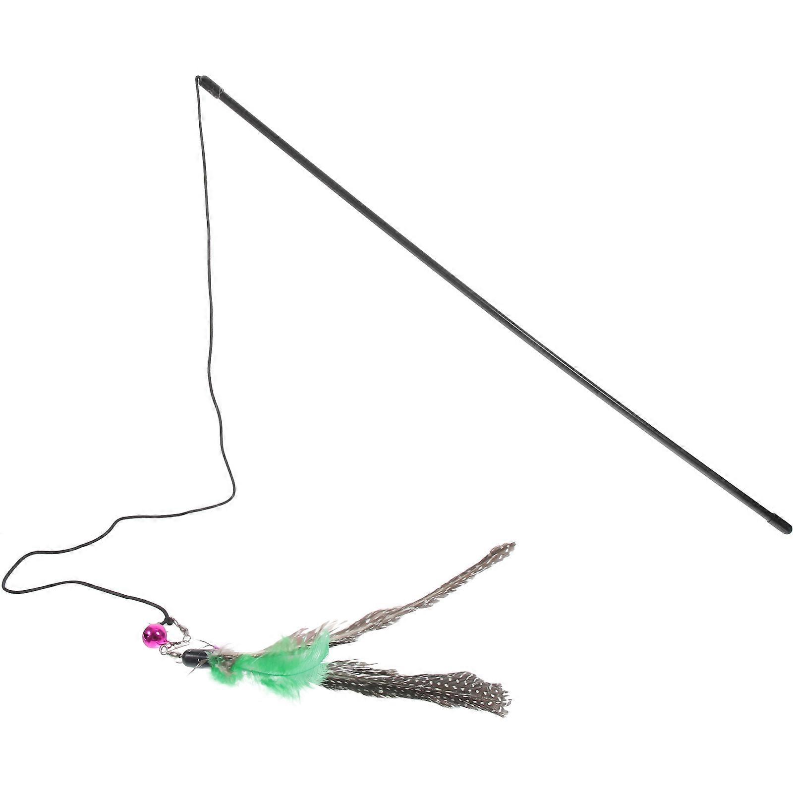 Kitten Toys Interactive Wire Cat Toy Dangler Rod Exercise Indoor Playtime Metal And Elastic Rope 23.23 Inch Cord Length 1Pack