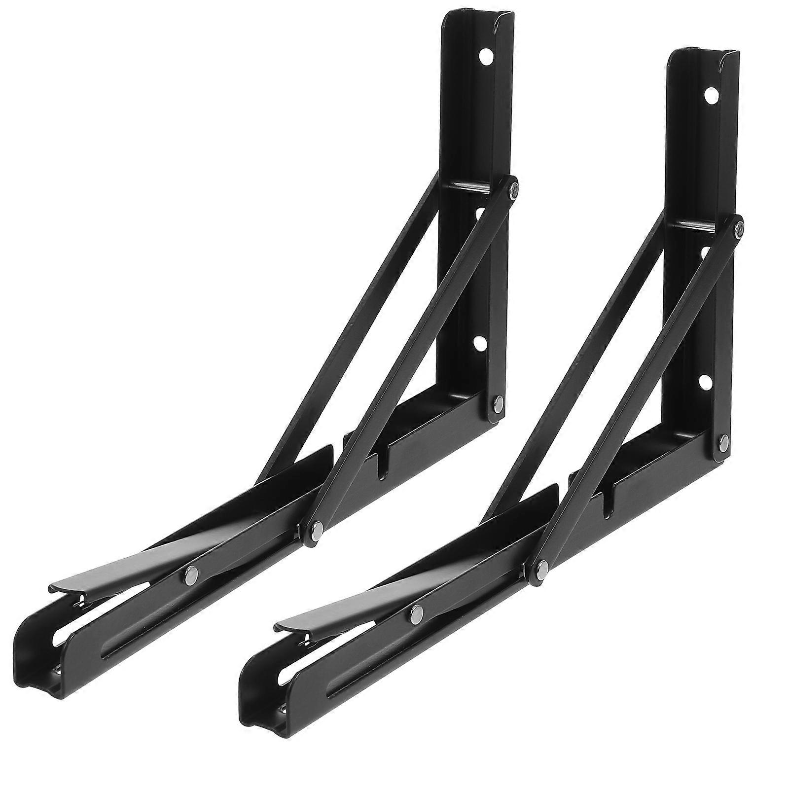 Collapsible Shelf Brackets Metal Heavy Duty Study Room Office Shelving Bracket 2Pcs