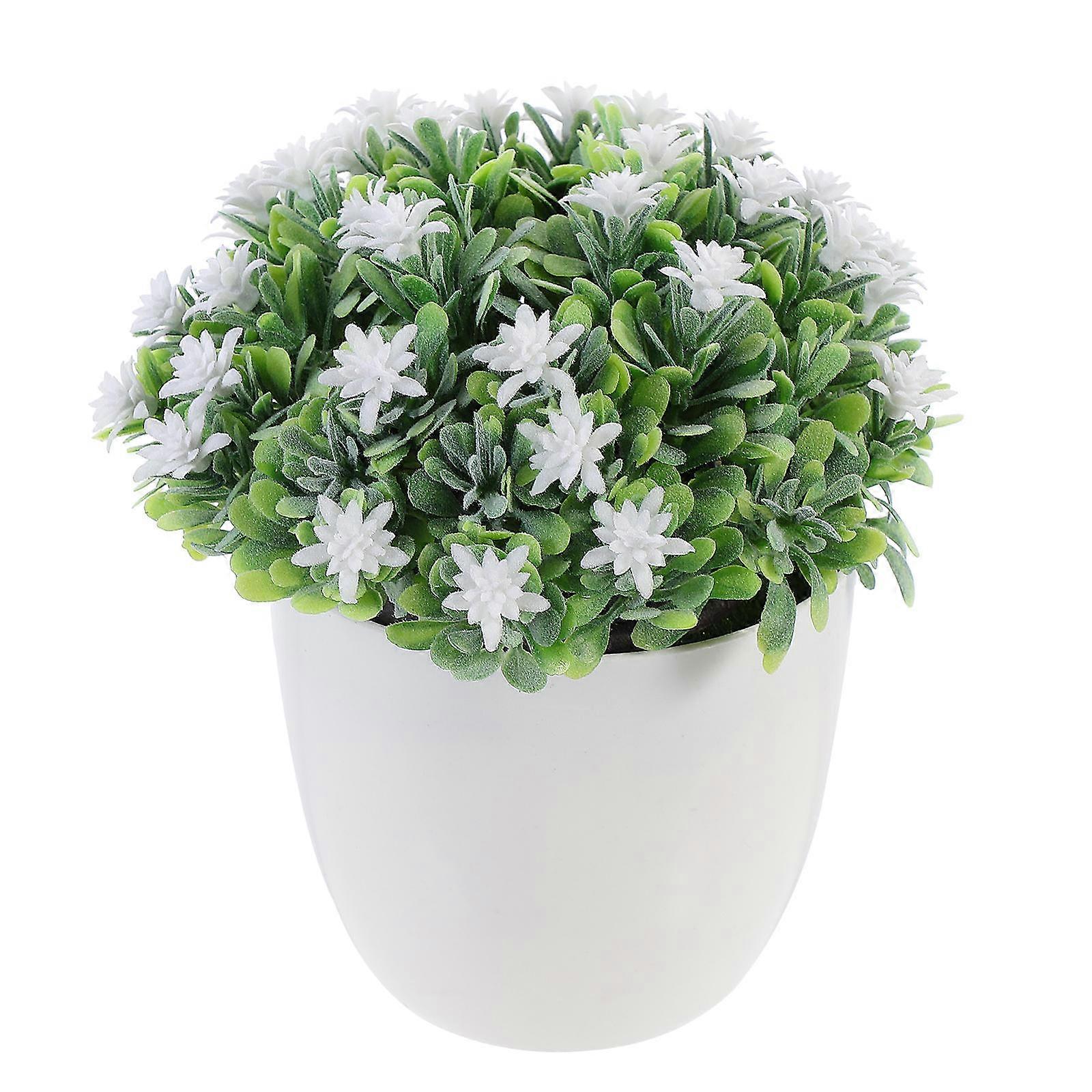 Simulation Potted Plants Artificial Flower Bonsai Assorted Color Dust Proof Desk 1Pcs