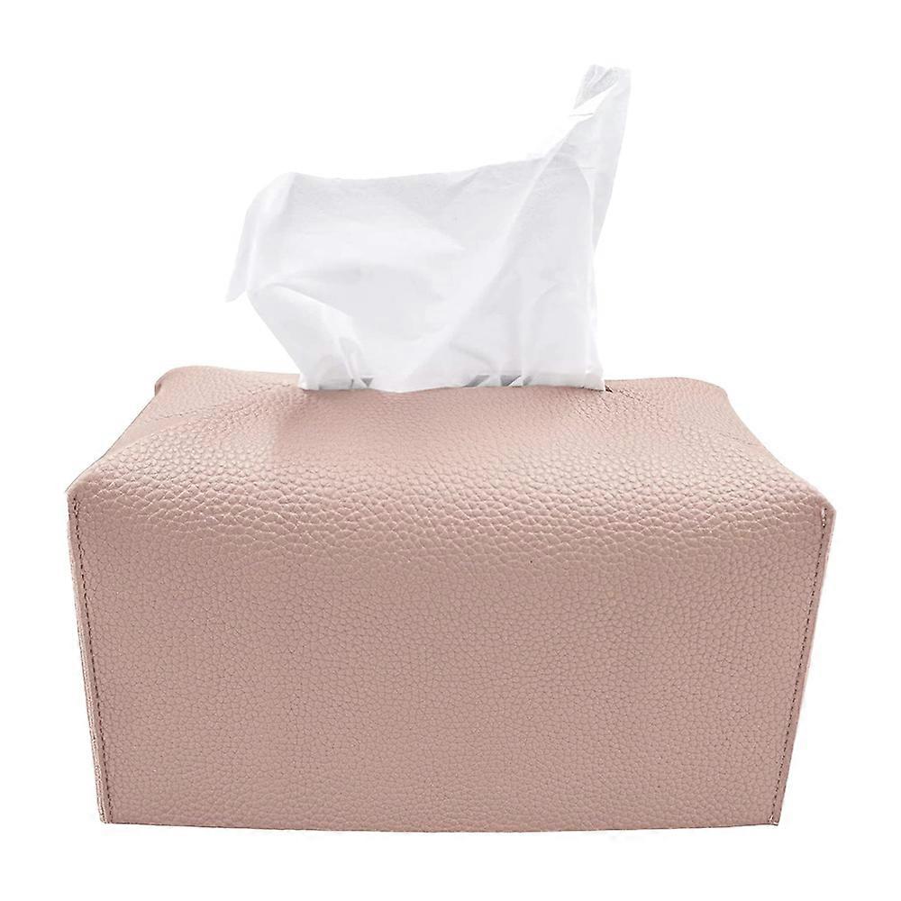 Tissue Box Set,Pu Leather, Rectangular Bathroom Storage Rack, Bathroom Accessories, Bathroom Vanity-Pink