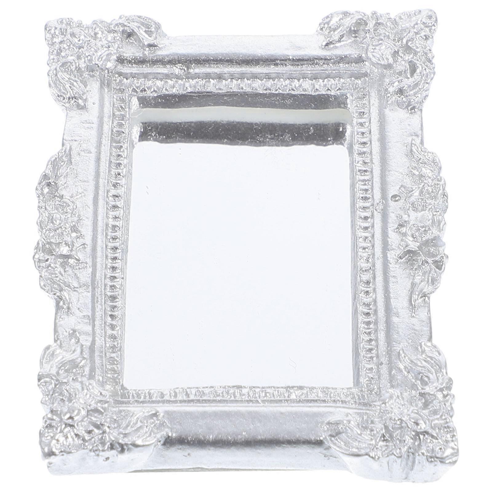 Miniature Home Accessories Mini House Mirror Ornament Decoration Safe Resin Material 1Set