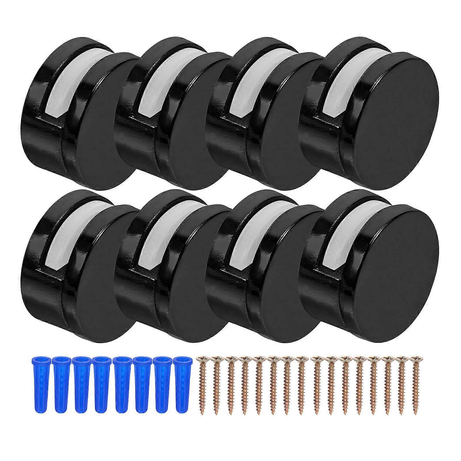 Glass Clamp Fixing Installation Buckle Wall Fixing Home Use Black 2.60X2.60X1.50CM 8Pcs