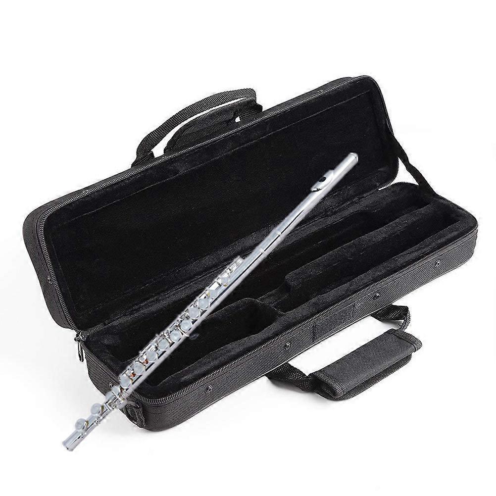 Flute Case Cover Rectangular Shape Canvas Material Portable Ergonomic Design For Travel Flute 1Pc Black 39.5x11x7cm