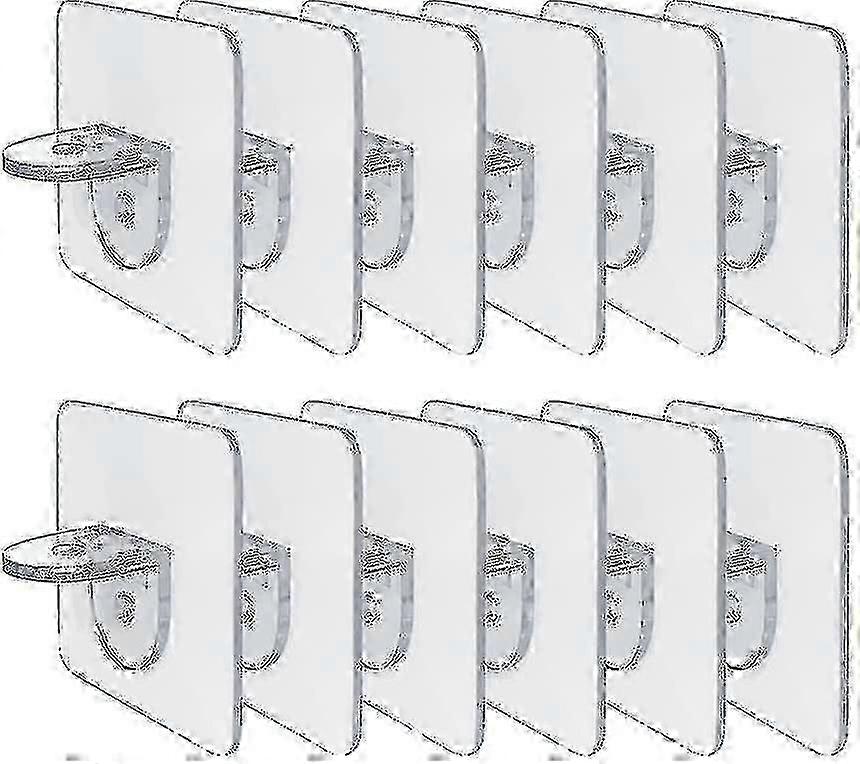 20pcs Self-adhesive Wardrobe Shelf Brackets for Glass Storage Rack