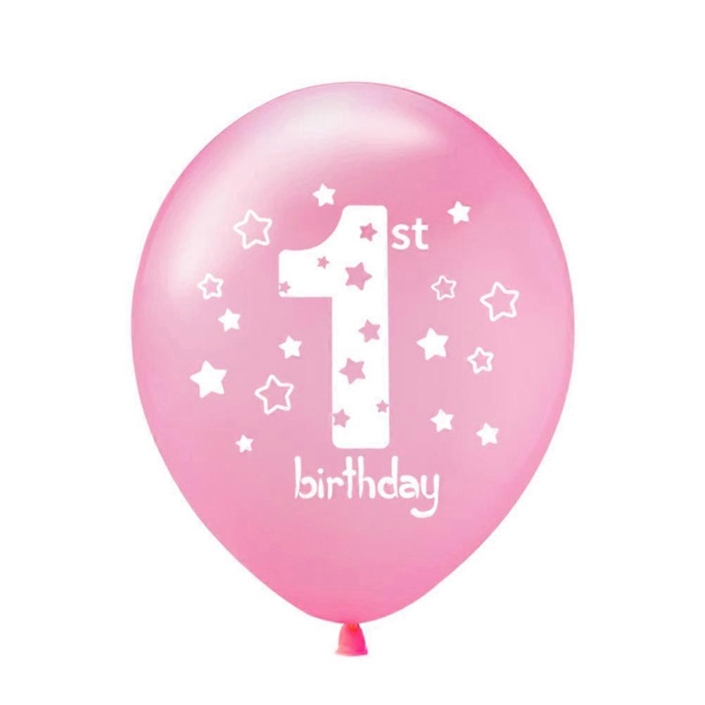 Baby Balloons Latex Inflatable Decoration 12 Inches Pink Golden For 1 Year Old Birthday Party 15Pcs