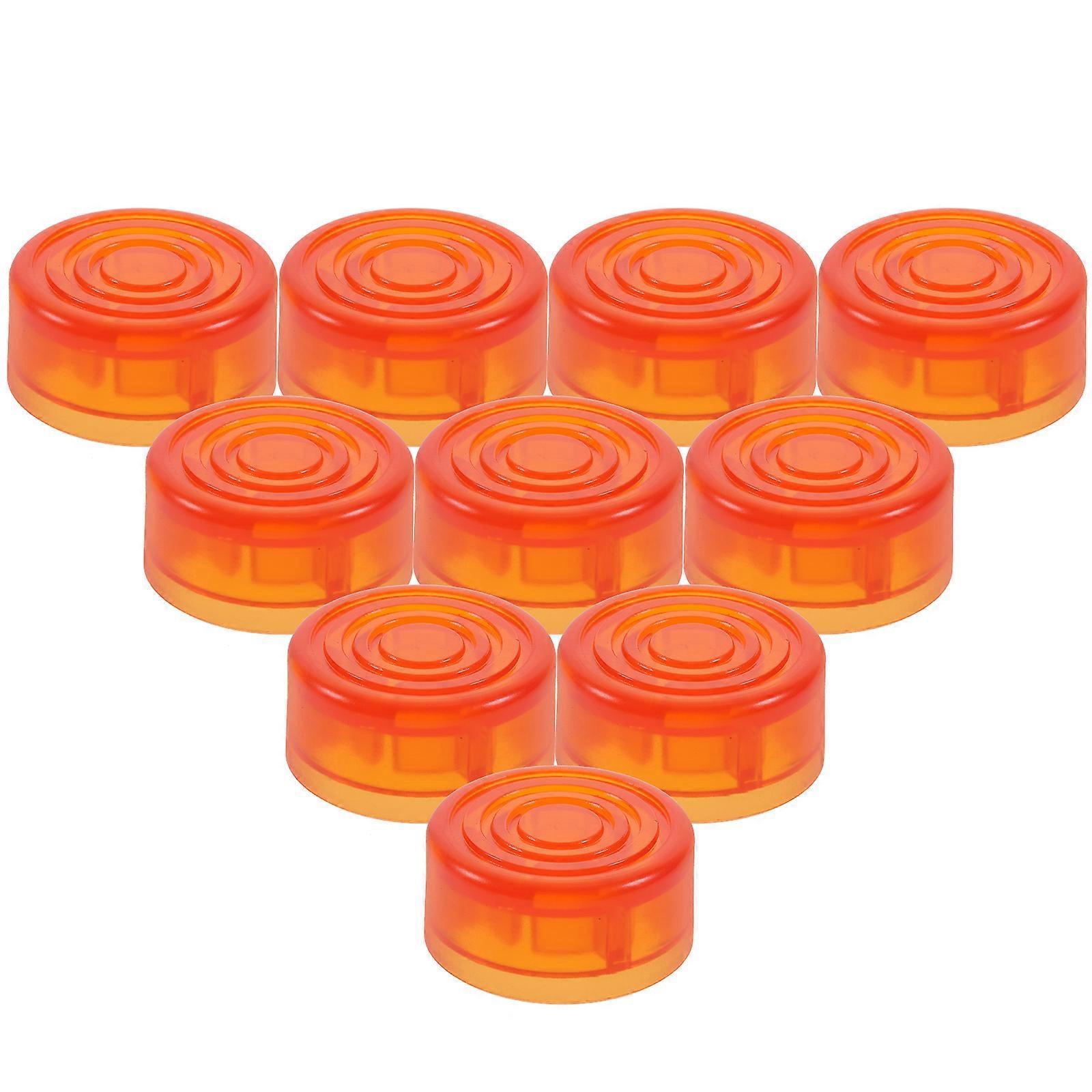 Plastic Guitar Effect Caps Footswitch Topper Protection for Pedal Knobs Orange 2.44x1.2cm Durable Solution 10Pcs