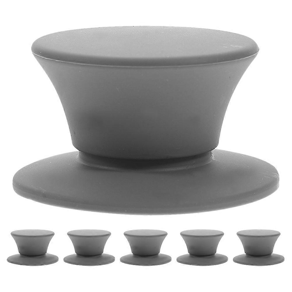 Silicone Pot Lid Knob Replacement for Cookware Lid Handle 6Pcs Grey Set