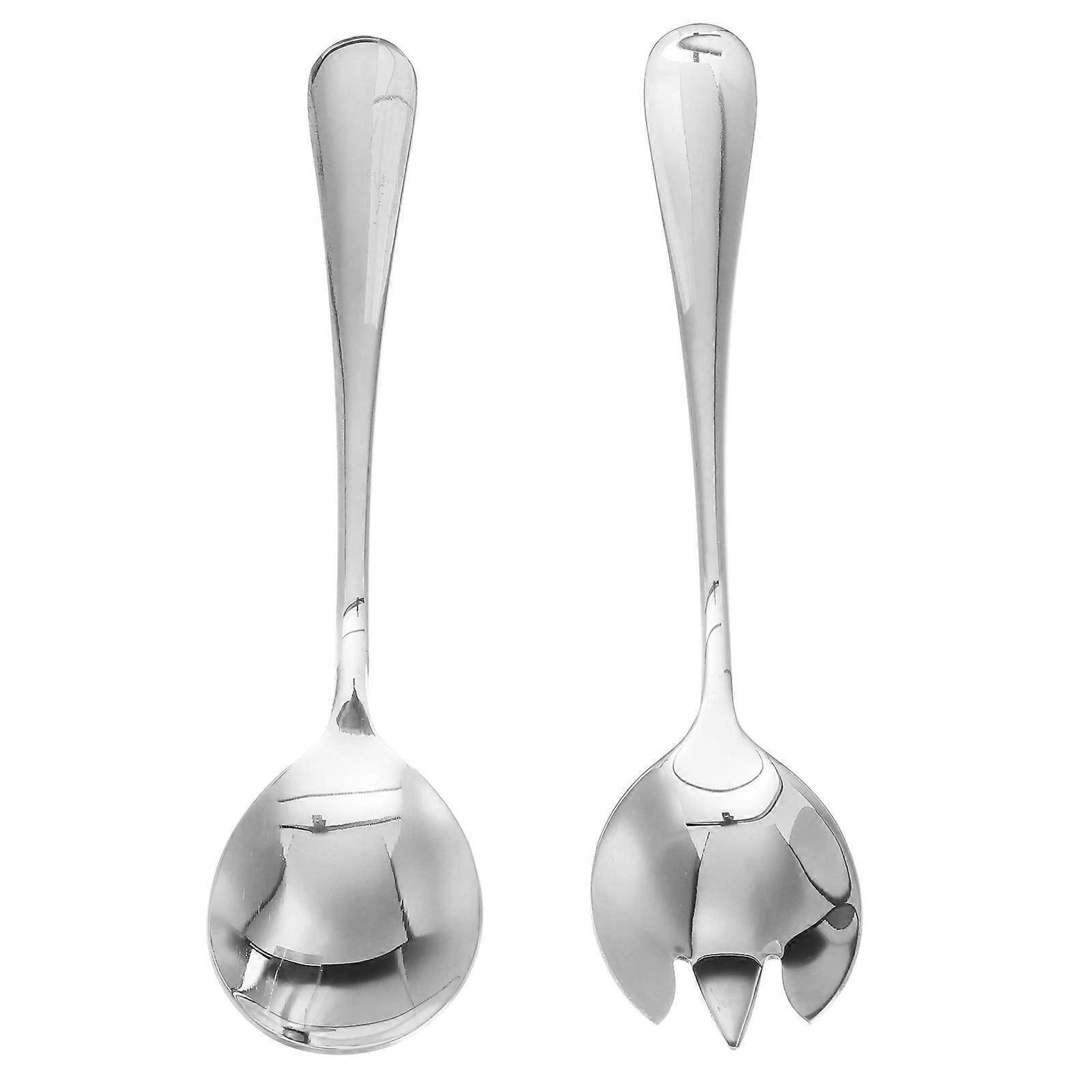 Fancy Serving Spoons Heavy Duty Stainless Steel Salad Fork and Spoon Salads 2Pcs
