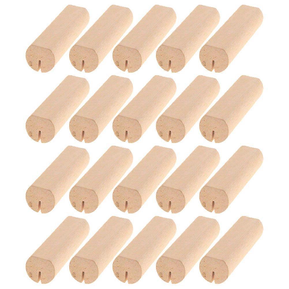 Wood Block Place Card Holders Table Number Stands Home Decor Khaki 6X1.8CM 20Pack