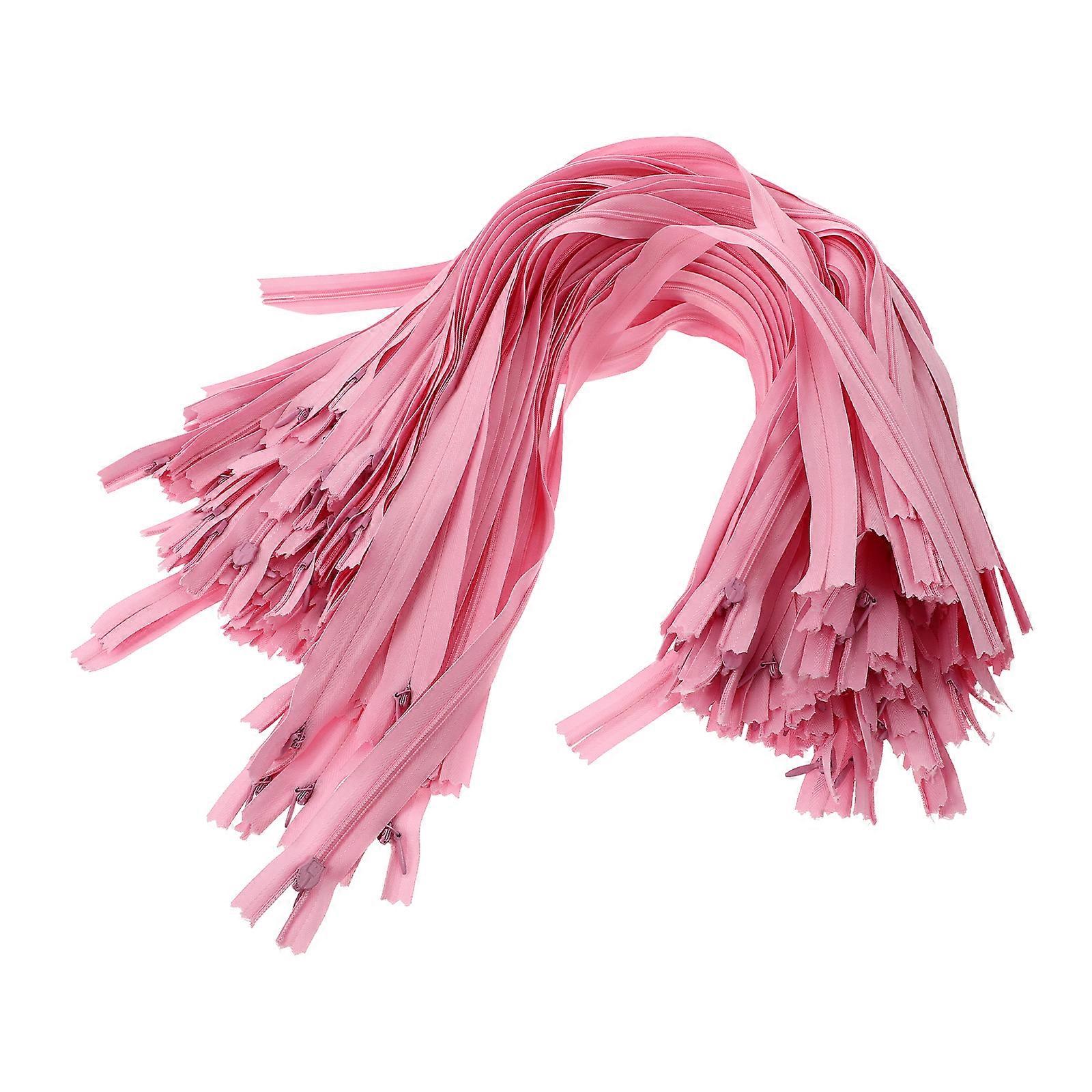 Smooth Zipper Invisible Zippers Pillow Everyday Use Pink 60.00X2.30X0.10cm DIY 100Pcs