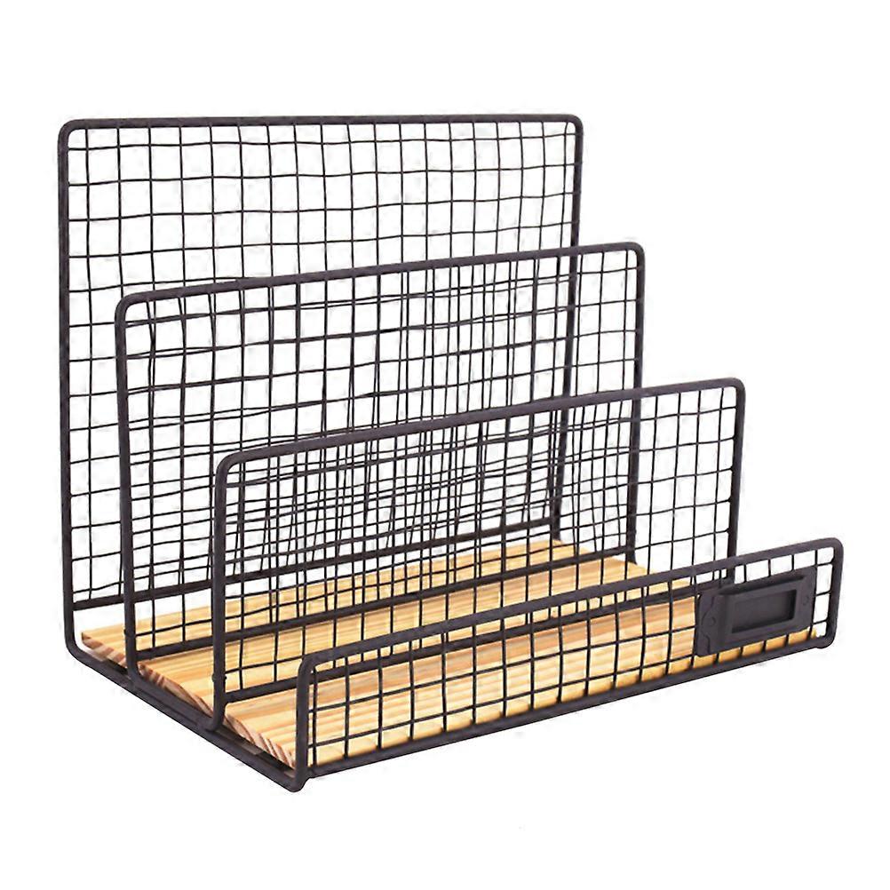 Office Organization And Storage Creative Multifunctional Storage Rack Document Storage Office Use Black 25X20X16CM Space Saving 1Set