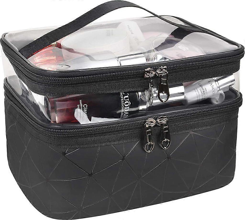 Toiletry bag double-layer cosmetic bag transparent large travel cosmetic bag storage bag men and women's toiletry bag, toiletry bag