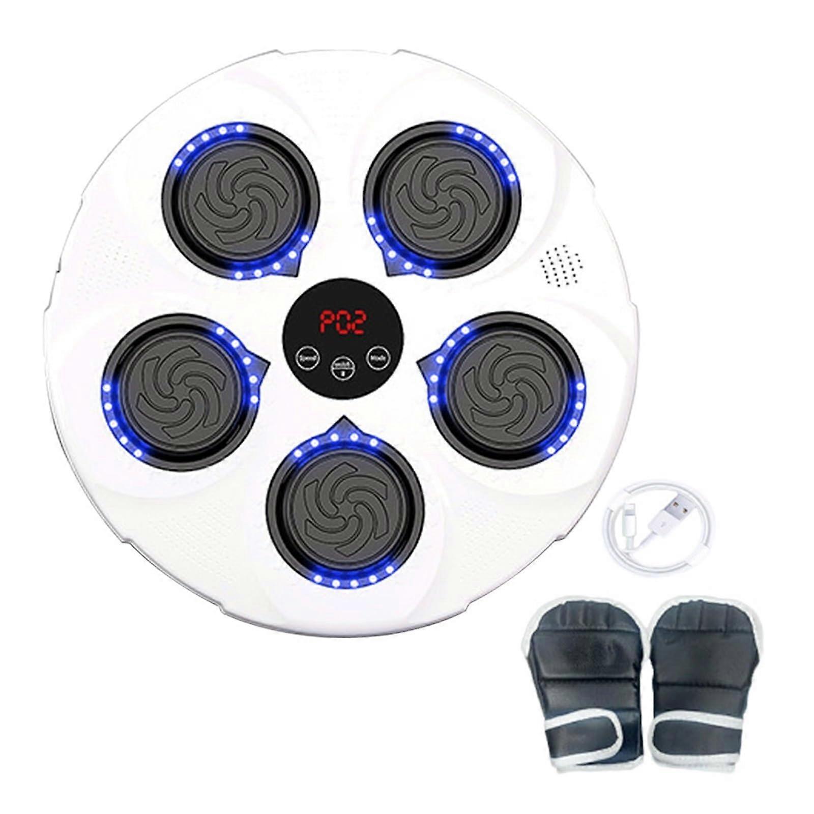 Box-Fitnessgerät - Intelligentes Musik-Box-Trainingsgerät mit Wandmontage für Kinder und Erwachsene, Weiß-Blaues Licht 1