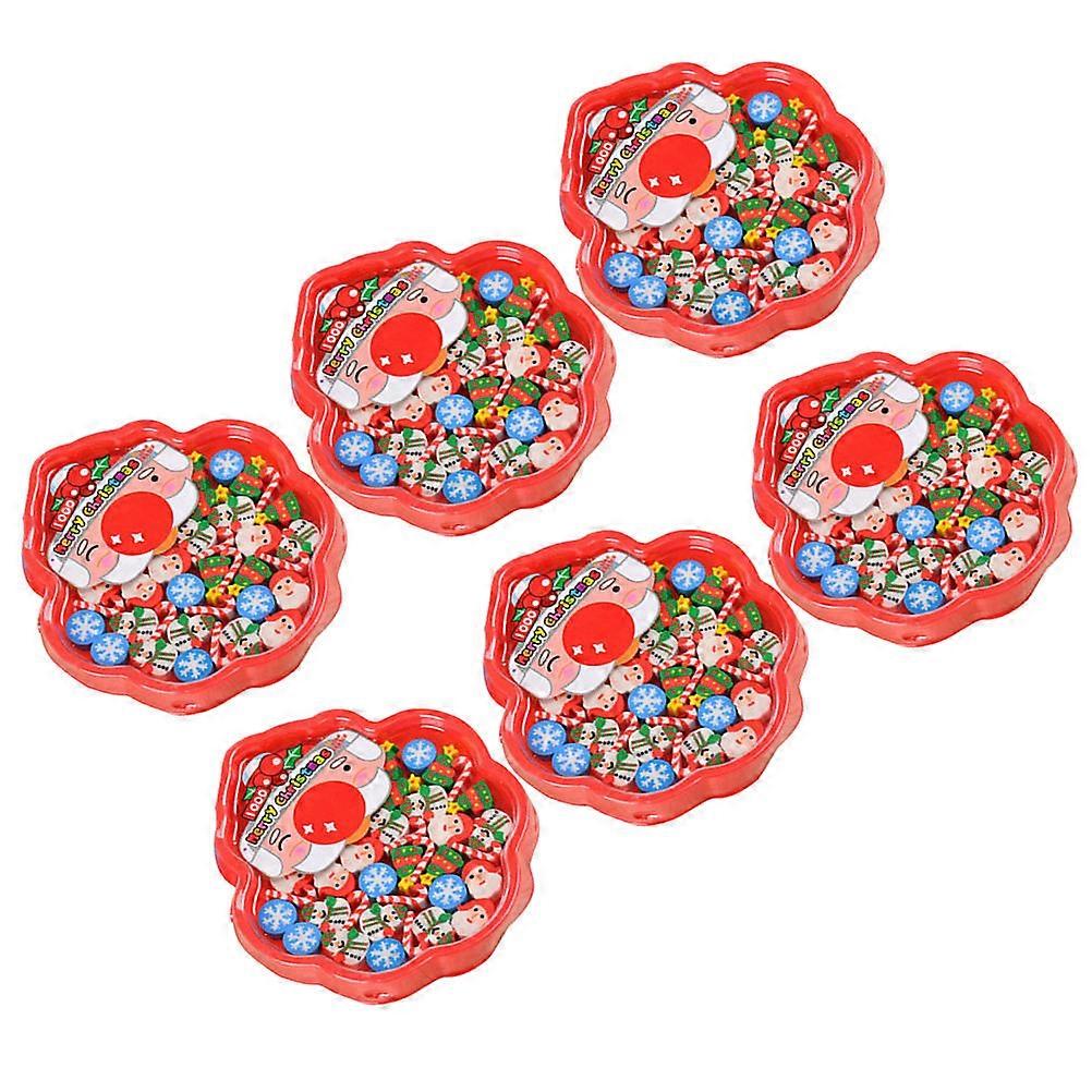 Cute Erasers for School and Creative Christmas Design Santa Claus Eraser for Pupils 6Pcs