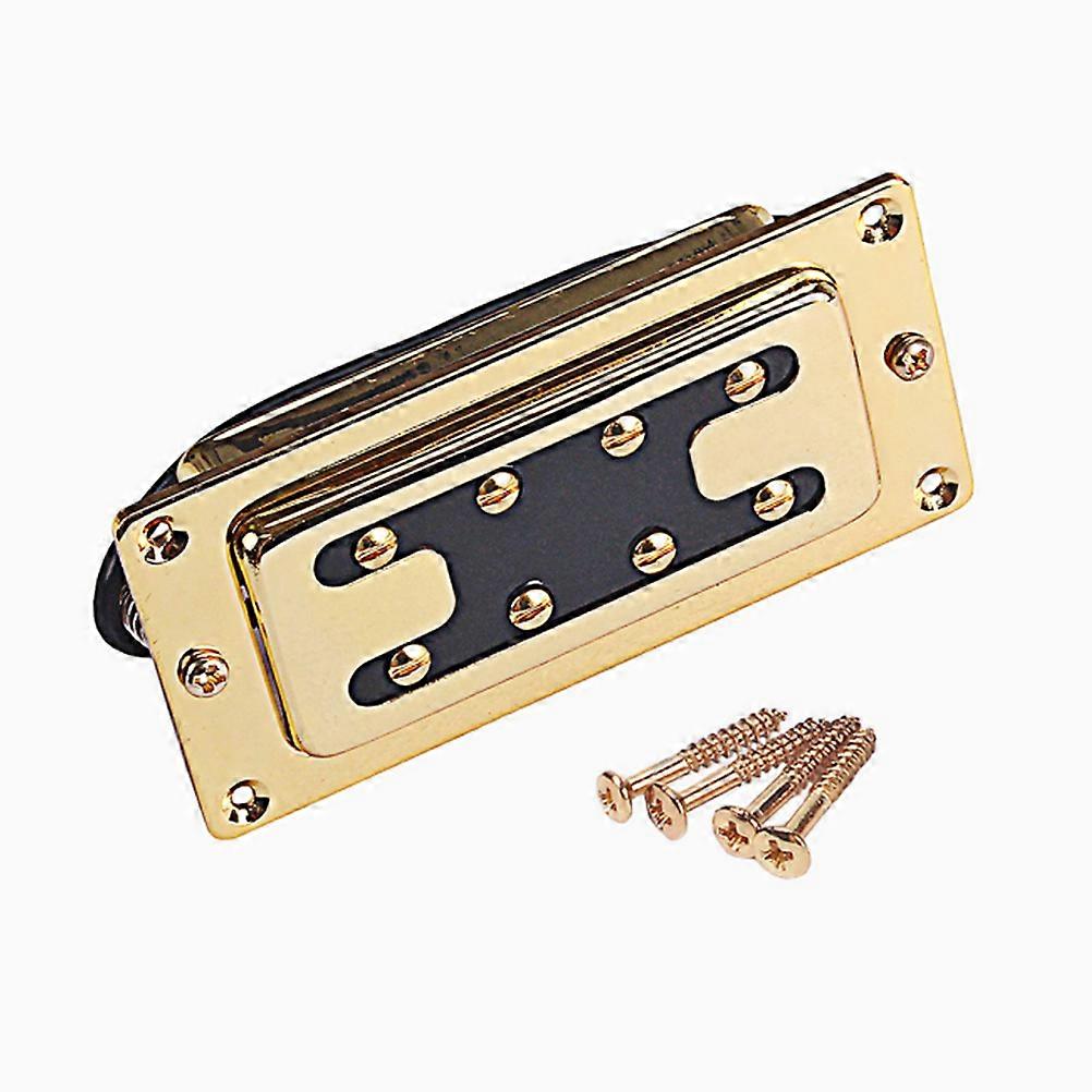 Bass Humbucker Double Coil Pickups Noiseless Electric Bass Guitar Parts Replacement 15mm String Spacing Golden 1Set