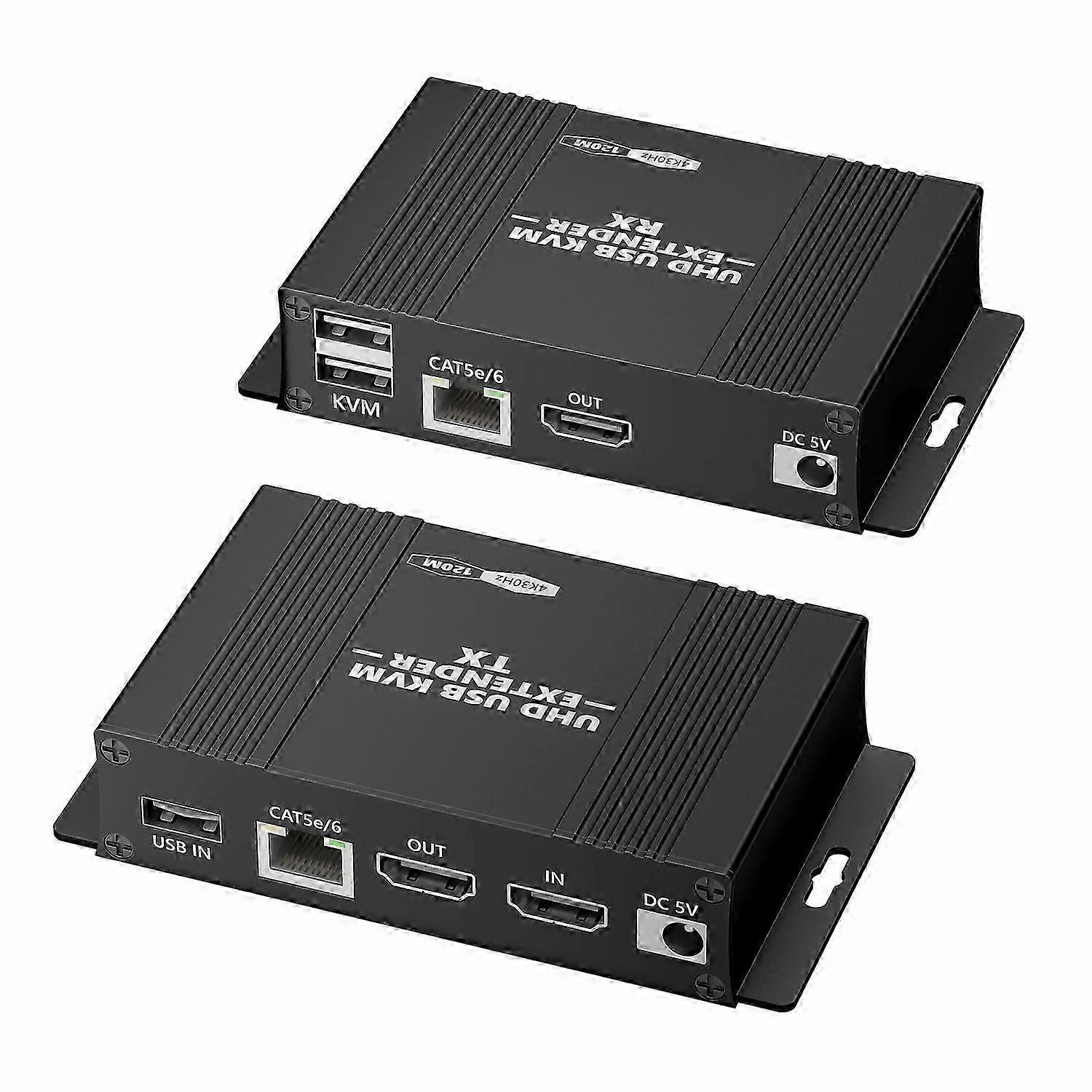 4K HDMI to RJ45 LAN KVM Extender Video Audio Transmitter Receiver - EU Plug