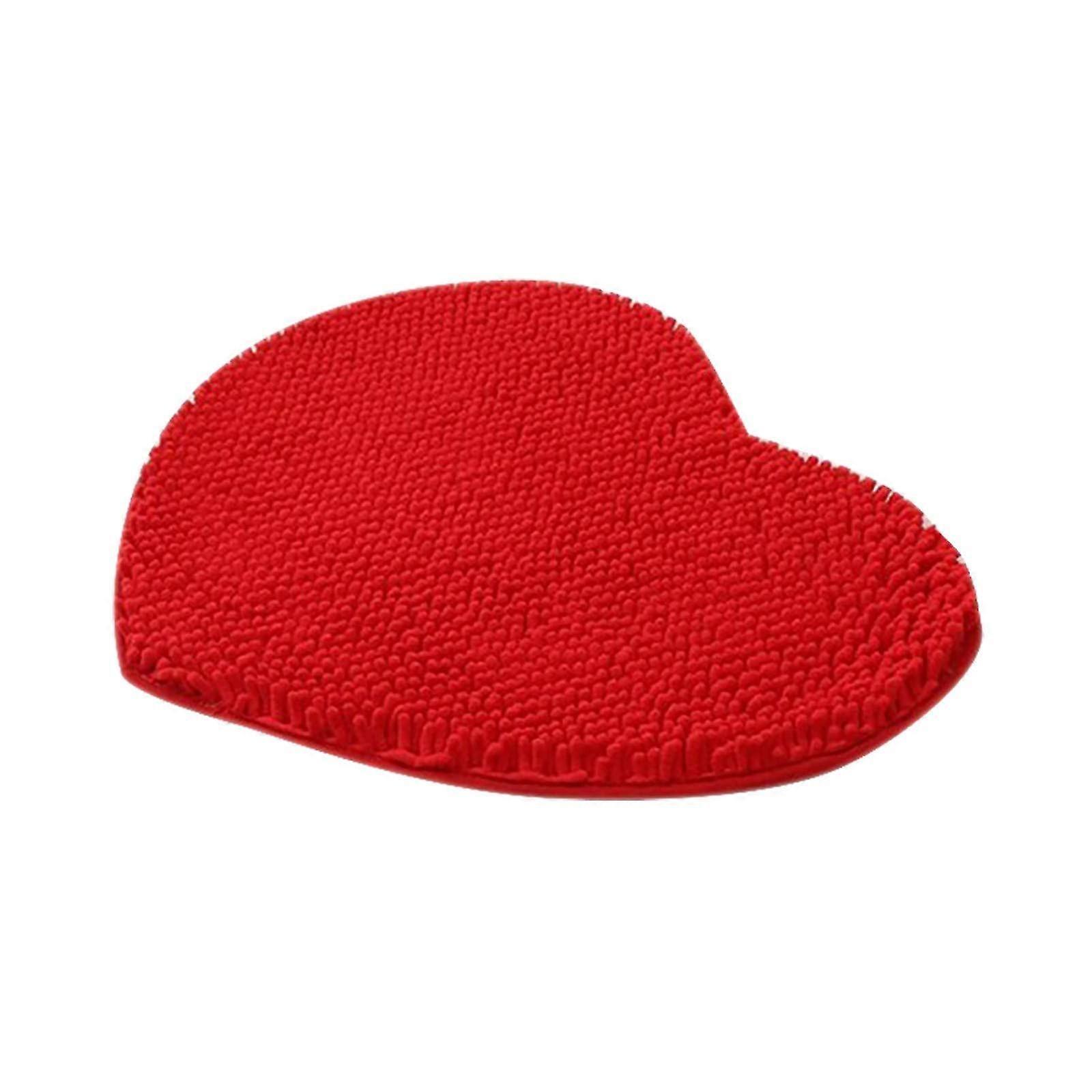 Heart Shaped Carpets for Valentine's Day Love Bath Mats Cute Sneum Carpets (Red)