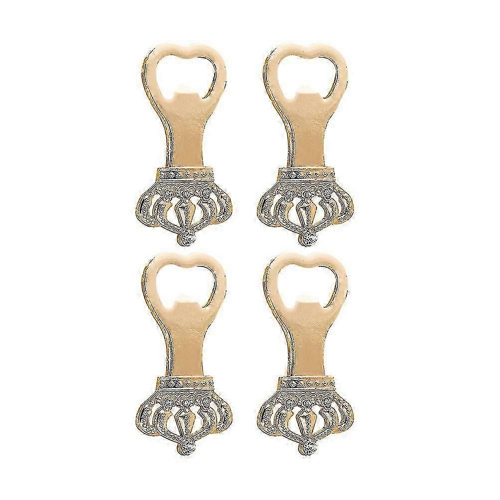 4 Pcs Bottle Openers Crown Shape Glossy Creative Beer Opener