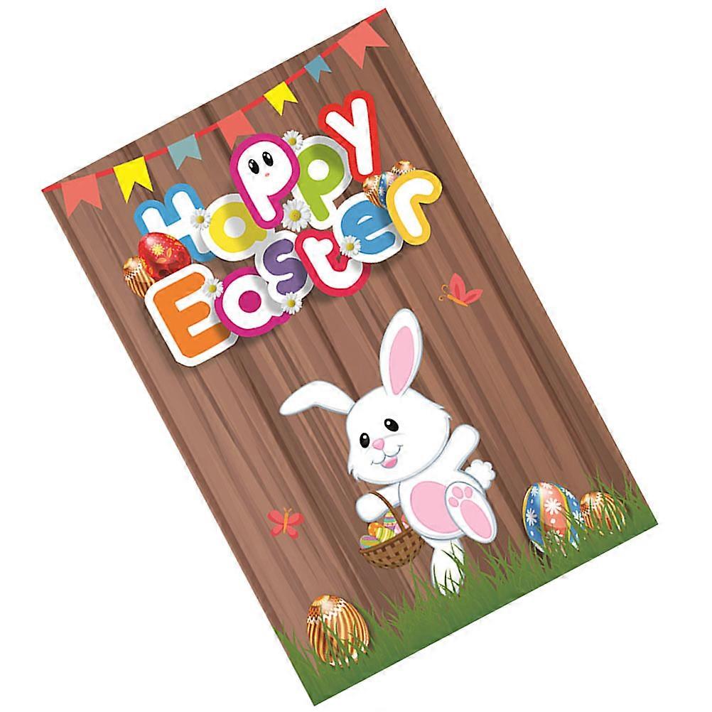 Rabbit Garden Banner Decoration For Party Easter Themed Valance Coffee 45X30CM 1Set