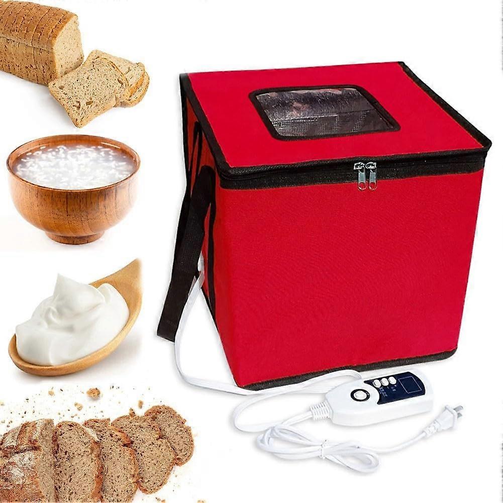 Dough Proofer with Heater, Portable Bread Fermentation Cabinet (Red, 27x27cm)