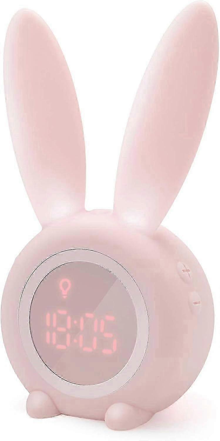 Cute Rabbit Shaped Induction Morning Alarm Clock with Intelligent Light Adjustment and Automatic Time/Date/Temperature Display