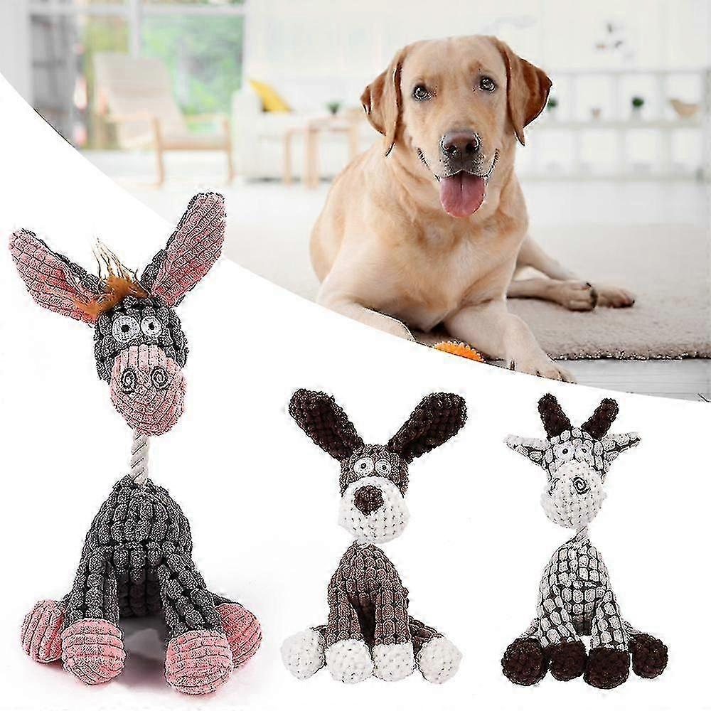 Indestructible Robust Donkey, Squeaky Dog Toys For Aggressive Chewers, Stuffed Dog Toy Plush Dog Toy