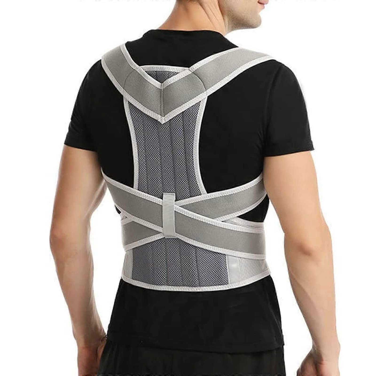 Back Correction Belt for Adults - Adjustable Posture Correction Brace in Black, Size XL for Men and Women