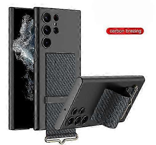 S24 Ultra Case with Strap, Kickstand & PU Leather Wrist Strap Phone Case for Samsung S24 Ultra for Women Men