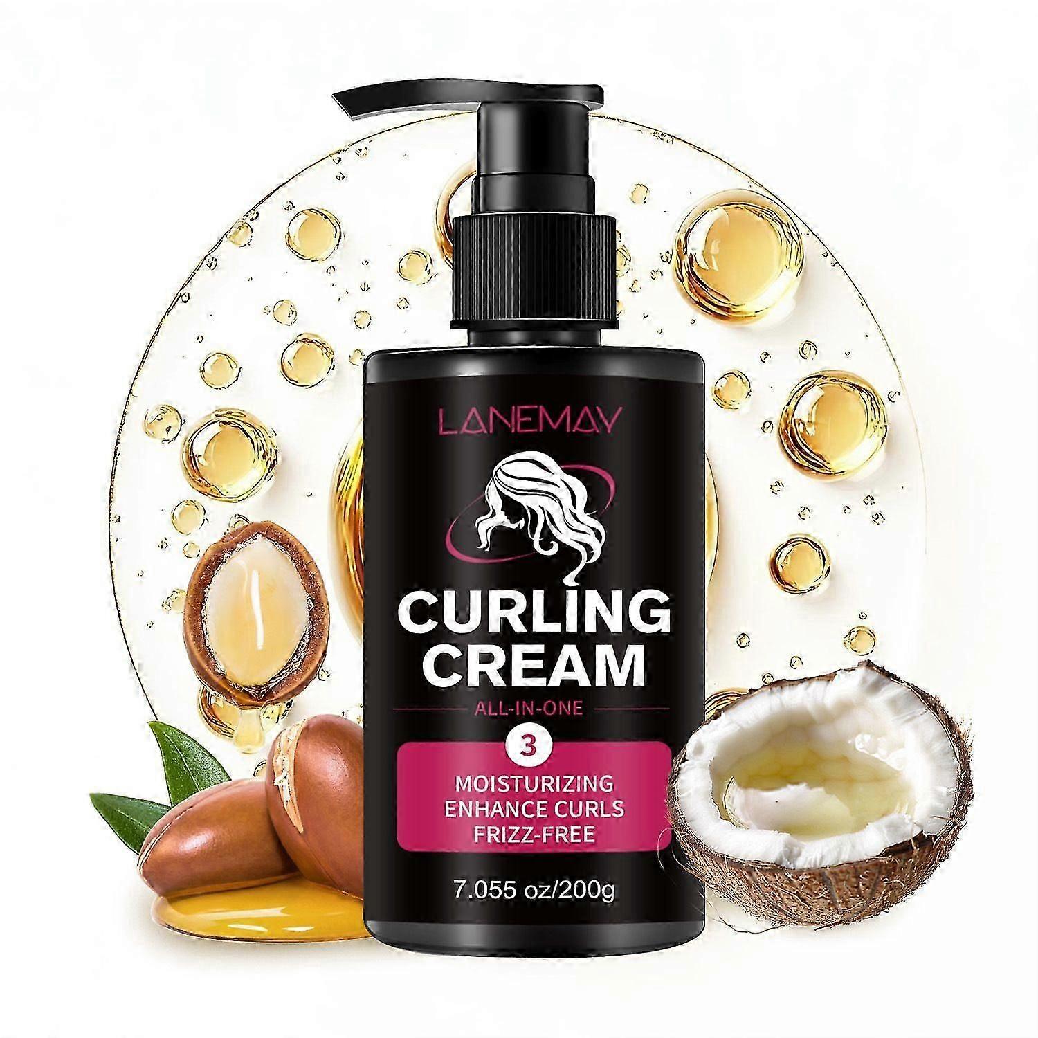 Curl Defining Cream, Professional Curl Cream, Defining Curl Cream für lockiges und welliges Haar, Curl Cream für feines oder dickes Haar, Moisturizing Enhance Cur