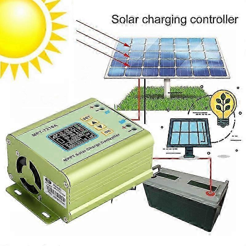 MPT-7210A Aluminum Alloy LCD Display MPPT Solar Panel Charge Controller for Lithium Battery