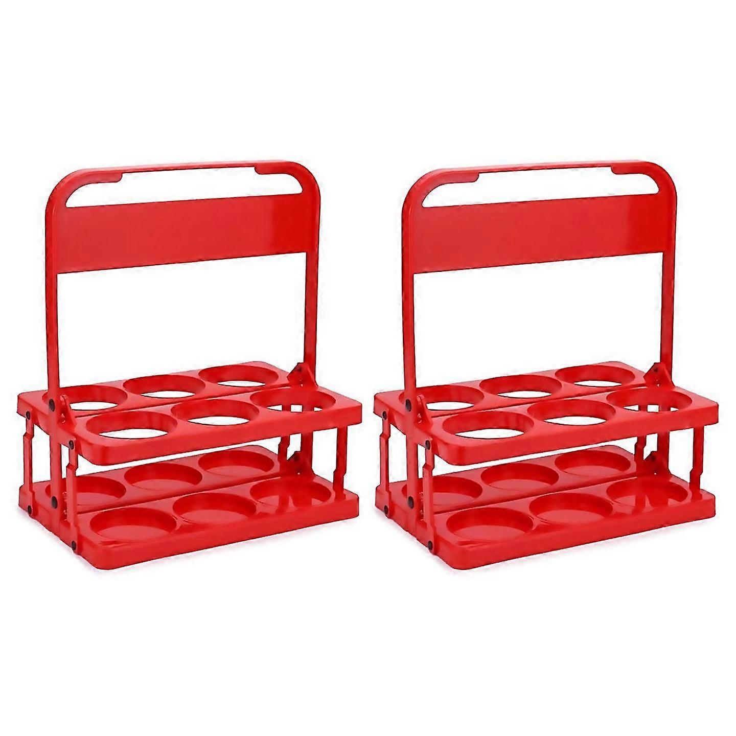 For Foldable Plastic Drink Carrier, 2 Pack Red Beverage Carrier