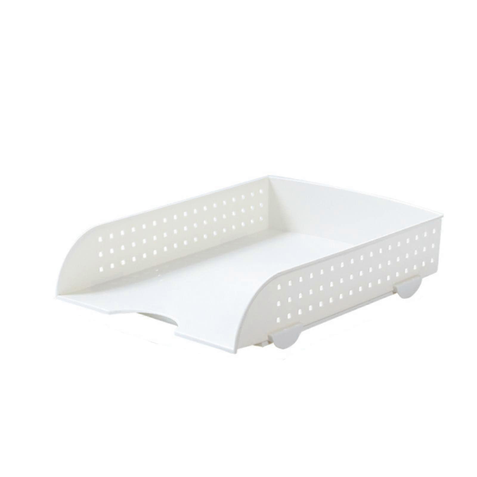 Small, fresh, creative singlelayer file disk file rack craft table foldable (White, One Size) White One Size