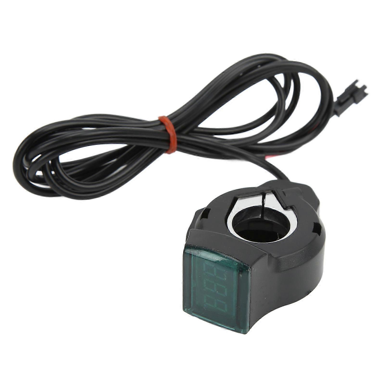Electric Bicycle Thumb Throttle Speed Controller Finger Throttle Accelerator with Green Digital DisplayYMQX)