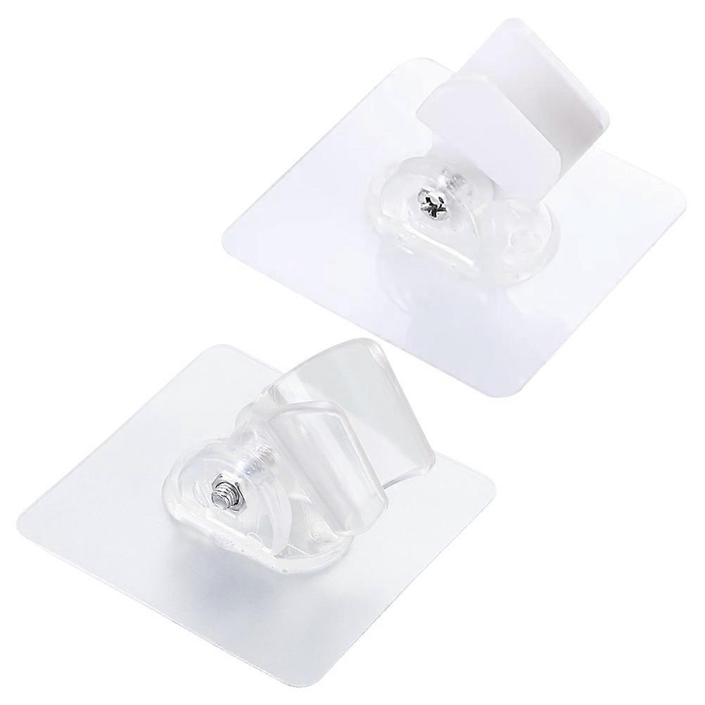 Shower Wall Bracket Adjustable Bathroom Accessories Square Transparent 2Pcs