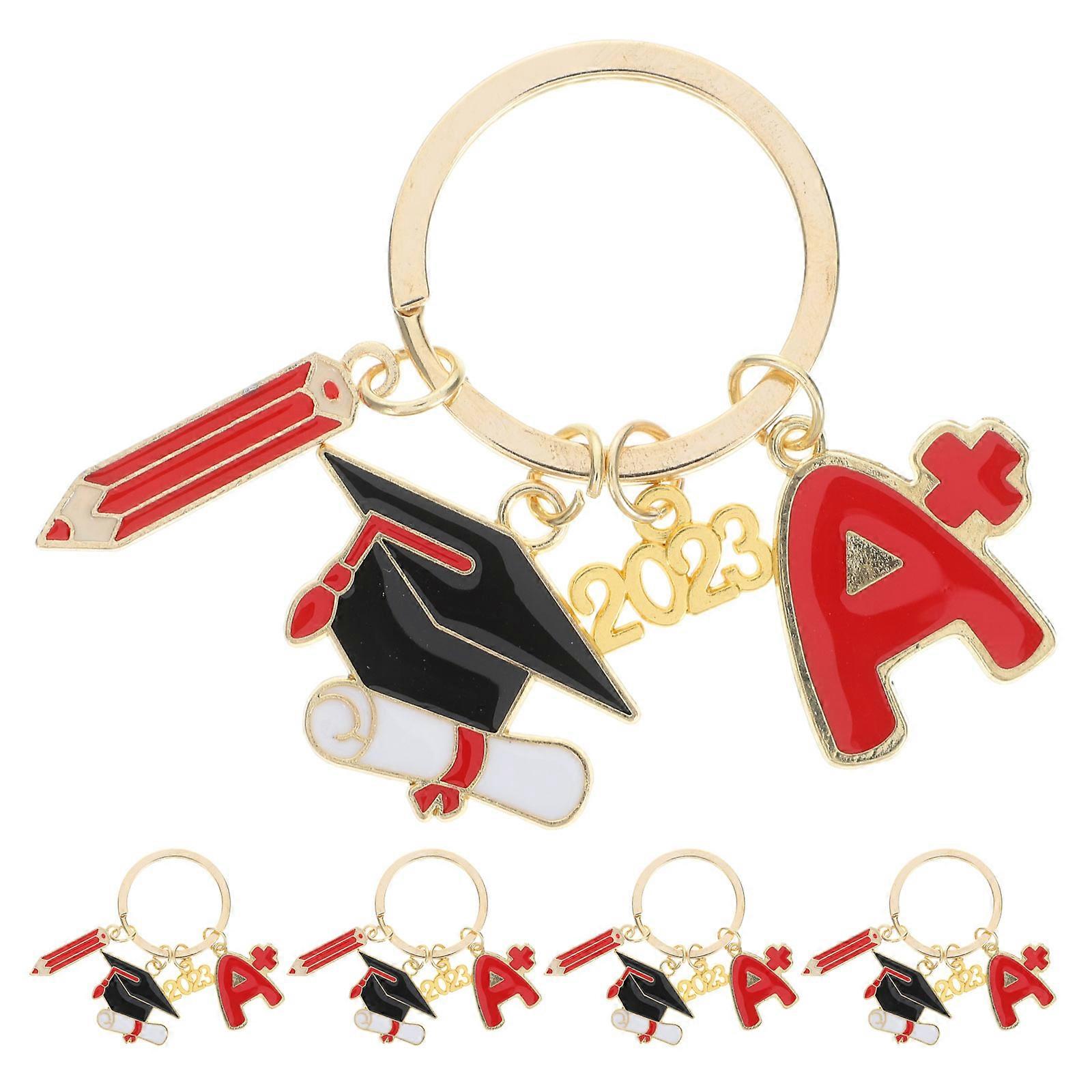 Graduation Keychain Metal Keyring Key Pendant Graduation Party Kindergarten Graduates 5Pcs