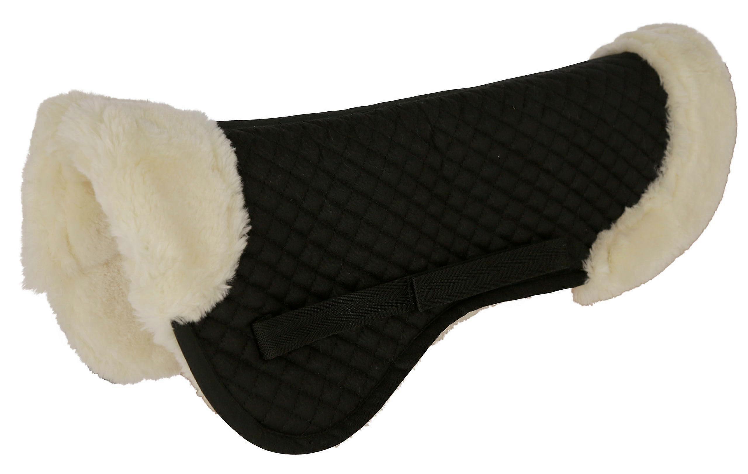 Saddle Cushion Black Faux Fur Pony pony black