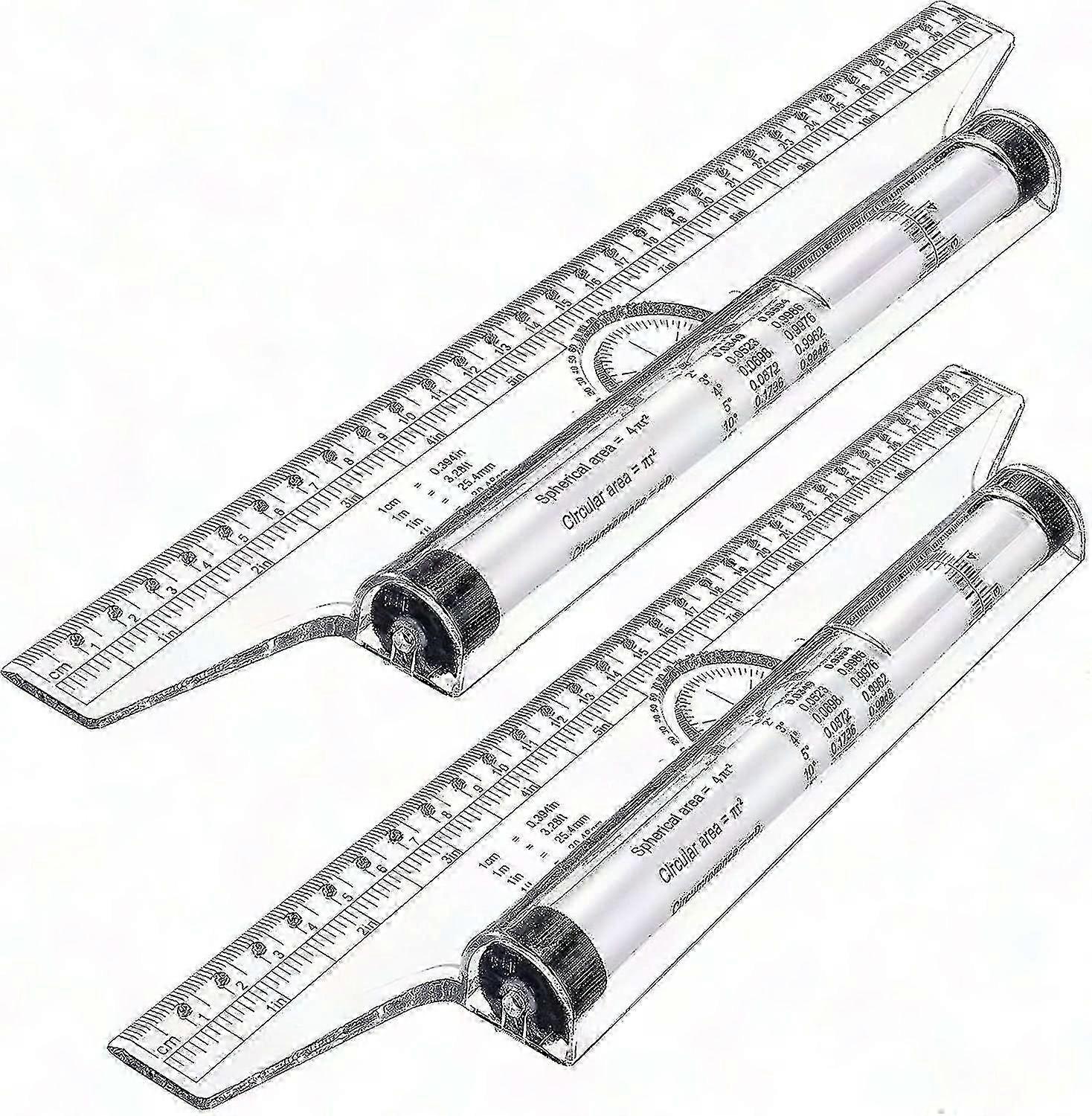 2-Piece Measuring Rolling Ruler for Drawing and Design - Parallel Tool for Students and Professionals