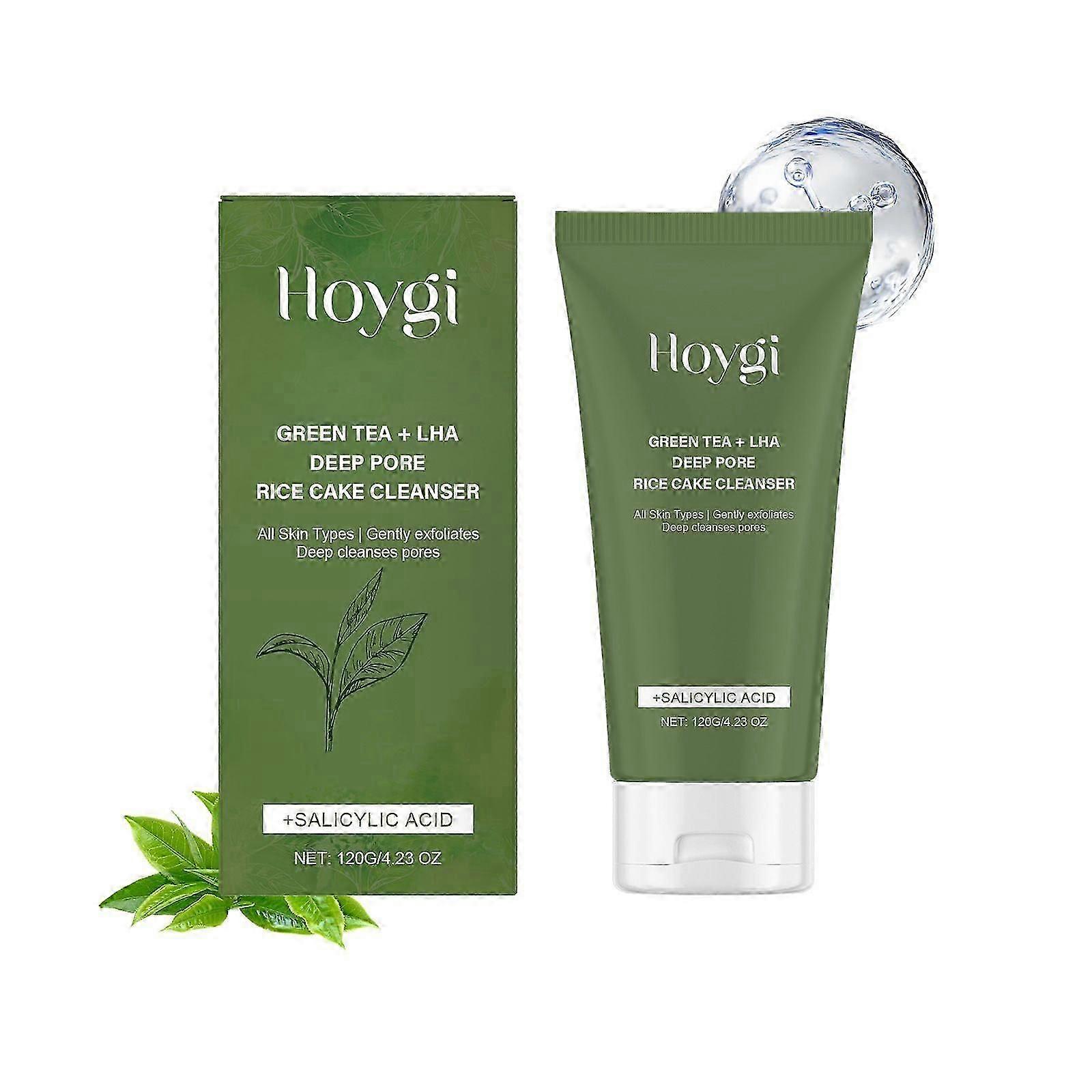 Salicylic Acid, Green Tea + LHA Deep Pore Rice Cake Cleanser, Purifying Exfoliating Cleanser for Oily, Acne Prone Skin, Deep Cleansing, Smooth, Moistu