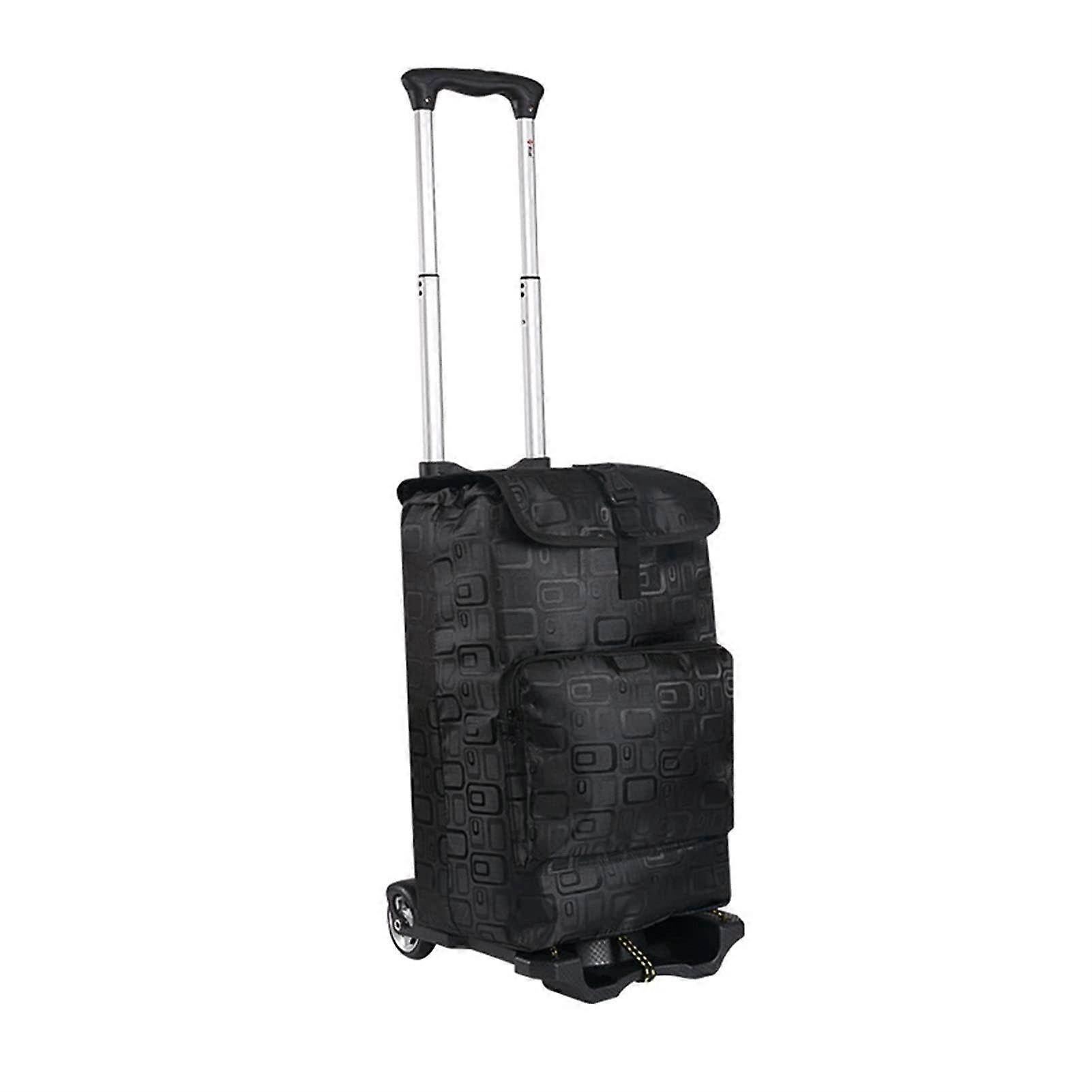 Cart Shopping Cart Folding Shopping Cart with 2 Wheels, Portable Trolley Luggage Cart for Home, Multipurpose Trolley with Capacity