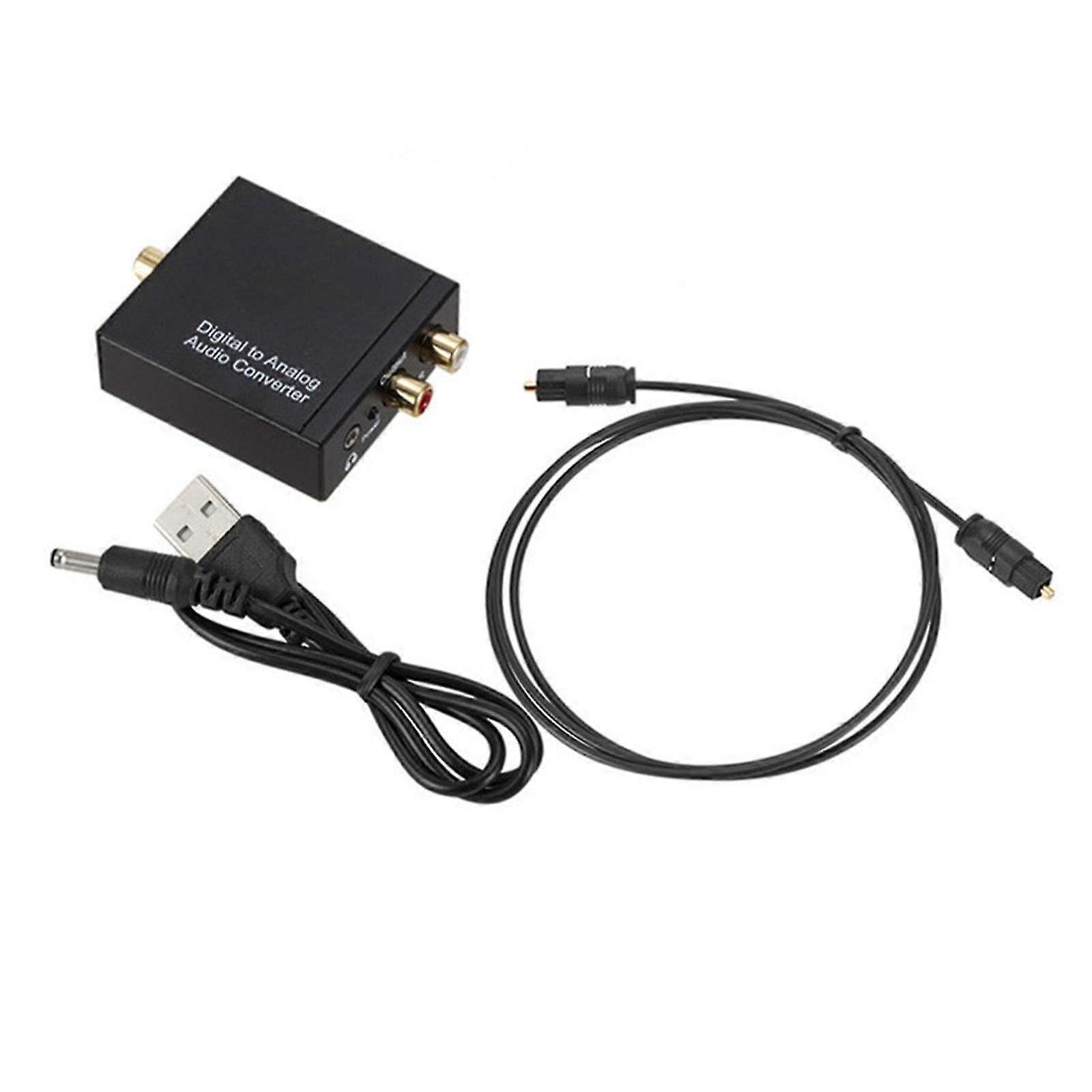 Analog to Digital Audio Converter RCA R/L to Optical with Optical Cable 3.5mmAUX Jack to Digital Toslink and Coaxial Audio Adapter for Soundbar