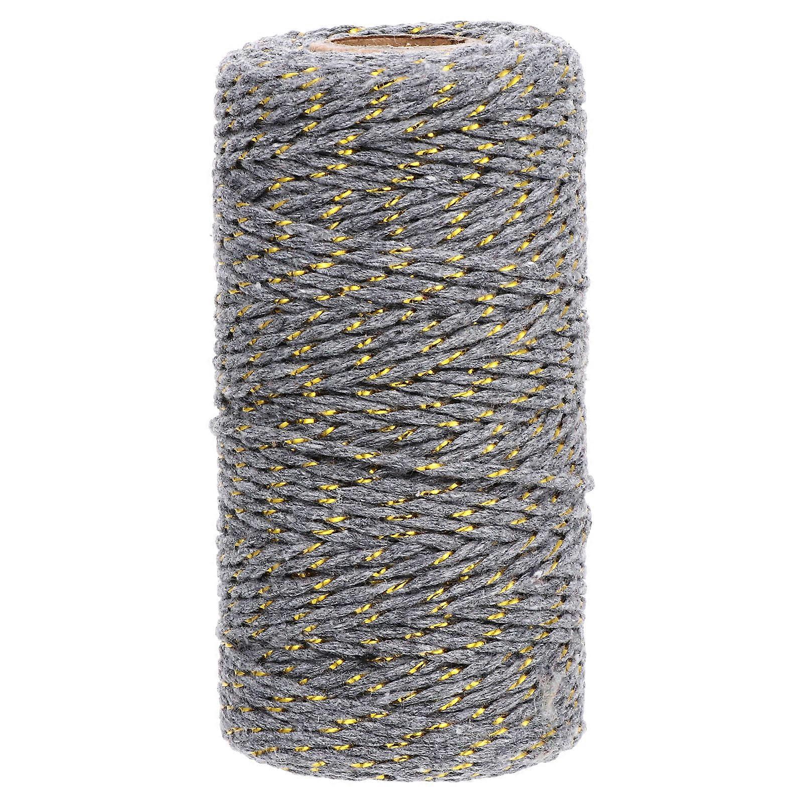 Woven Cotton String Colored Bakers Twine Cord Gold Decoration Bakery Use 1Roll