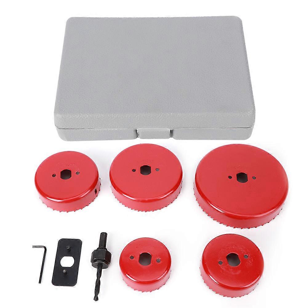 9PCs Hole Saw Cutter Drill Bit Carpentry Tool Woodworking Accessories Red 50# Steel Curved