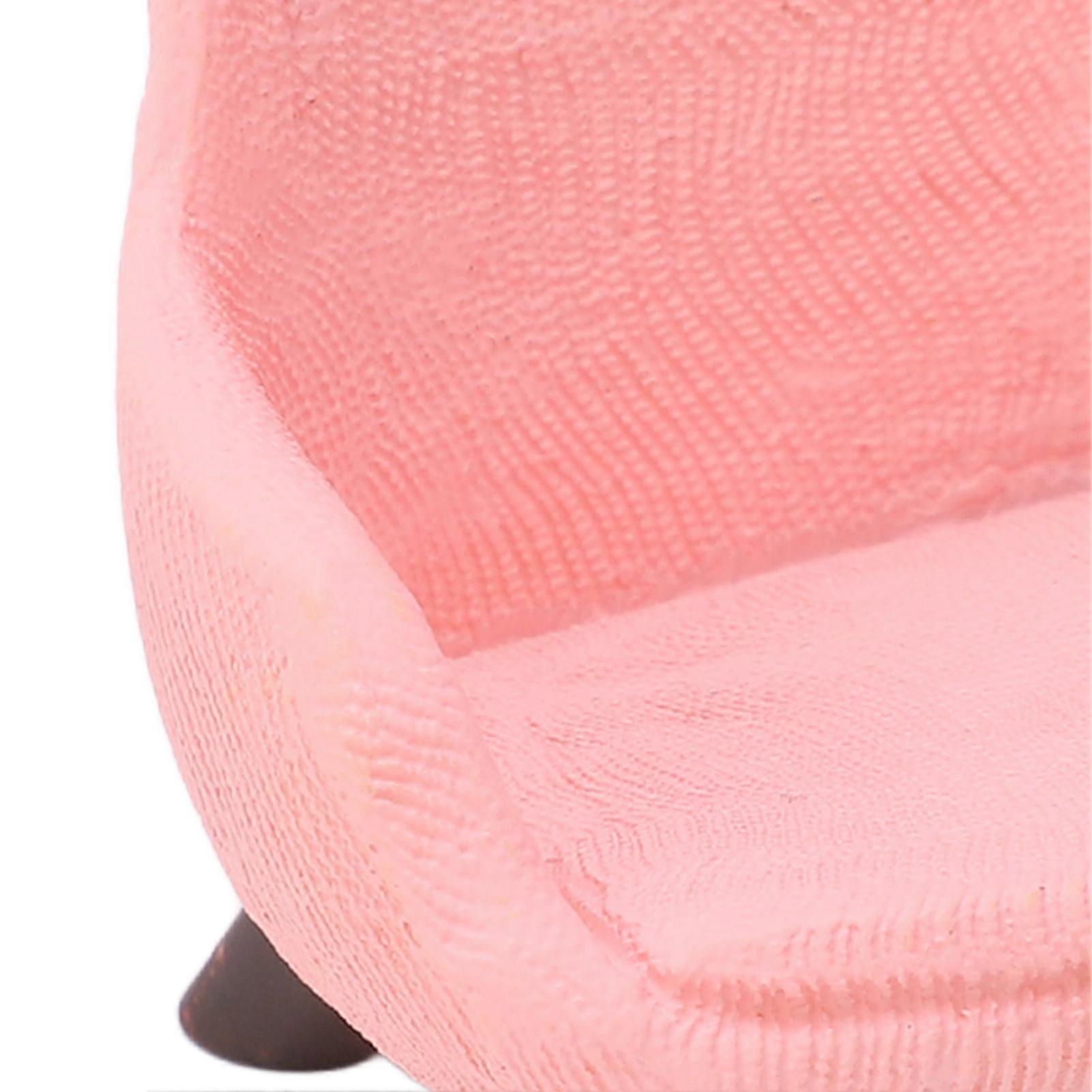 Miniature Pink Sofa Cat Statue Anti Aging Resin Miniature Cute Statue Cat Statue for Miniature Landscape Decoration