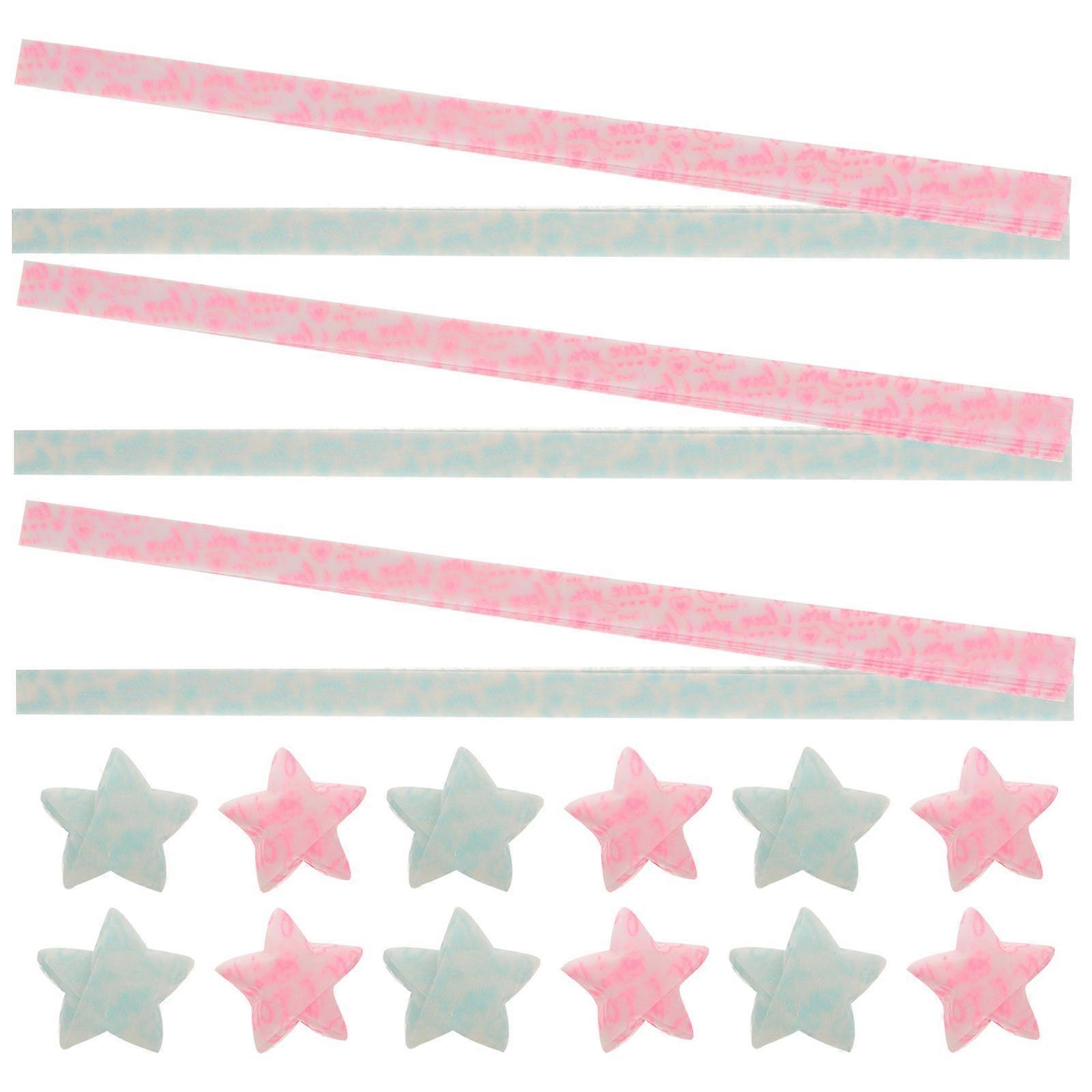 300PCS Origami Star Folding Papers Glow in the Dark Luminous Star Papers for DIY Craft Random Color