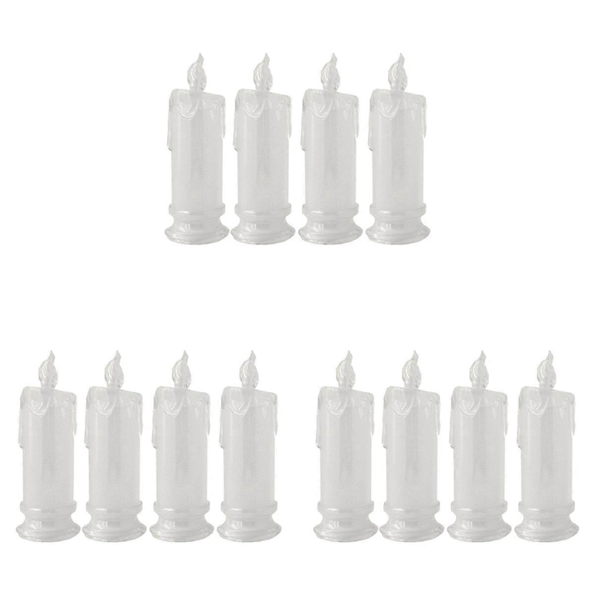 12PCS LED Flameless Candles ,LED Clearance Pillar Candles, Battery Included,Decoracion for Halloween