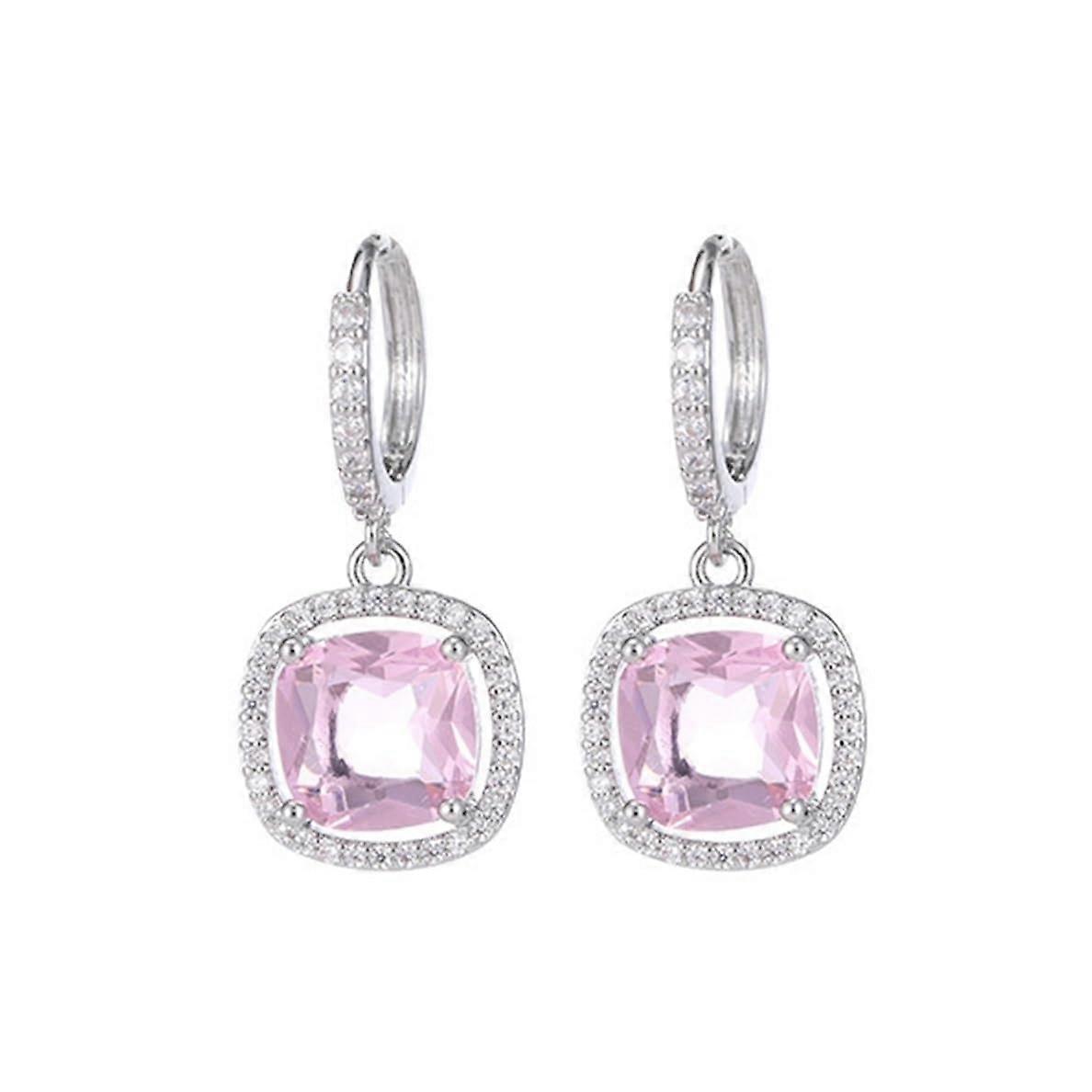 Quadratische Tropfenohrringe Damen Mit Mikro-Zirkon G_onesize In Silber Für Elegante Anlässe