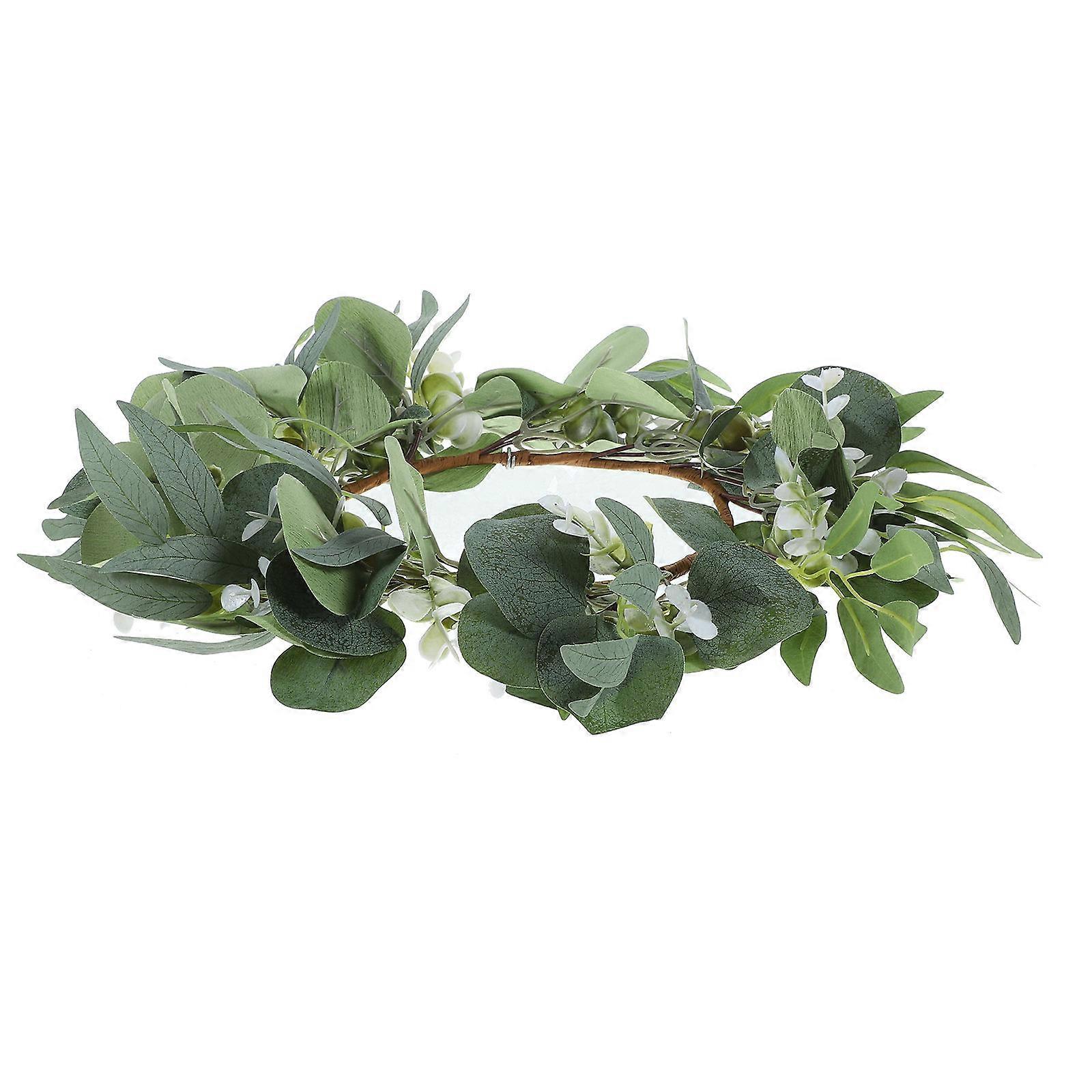 Artificial Eucalyptus Wreath for Decoration with Light Green Leaves