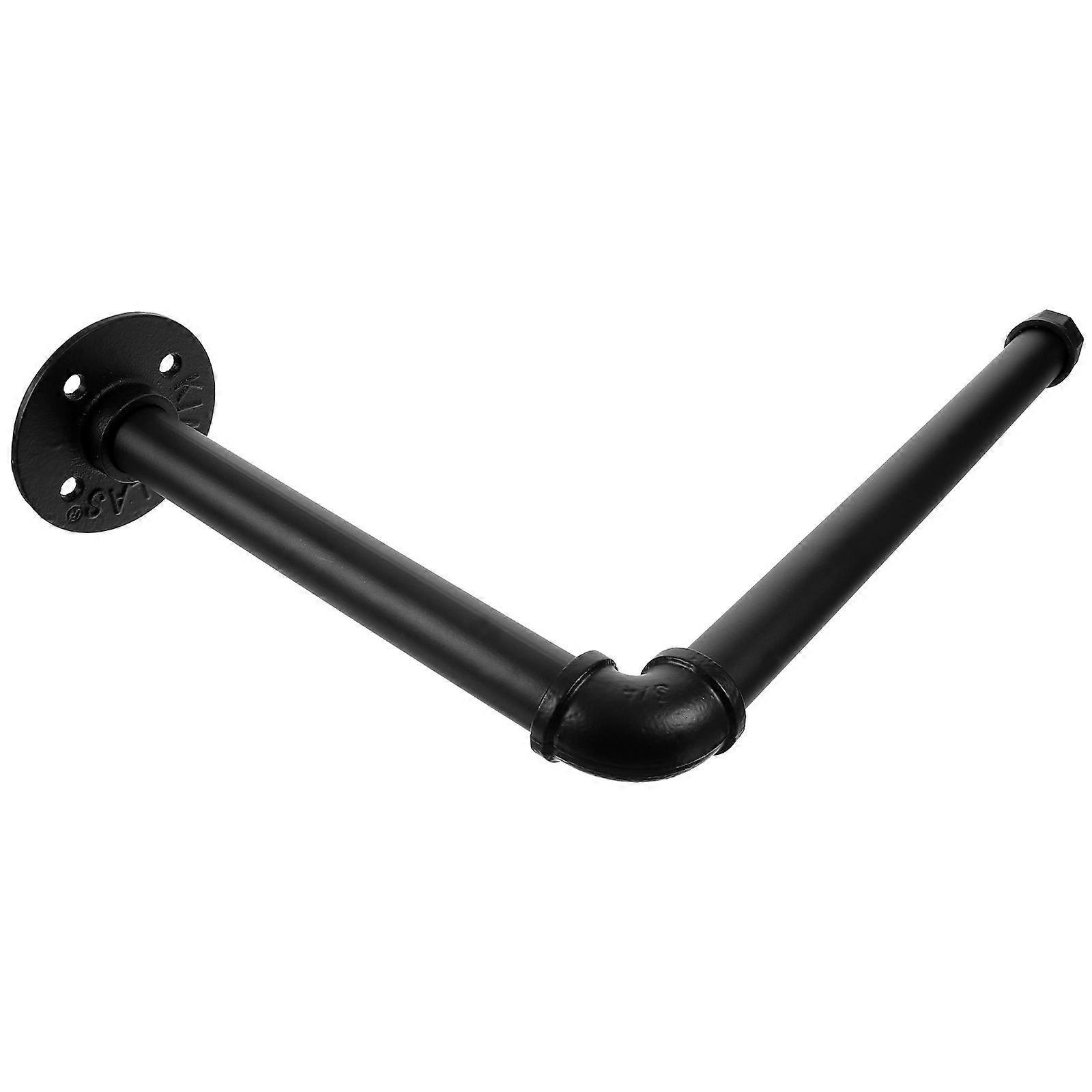 Retro Wall Mounted Tissue Holder for Bathroom Made of Durable Iron Black Suitable for Regular Size Paper Rolls