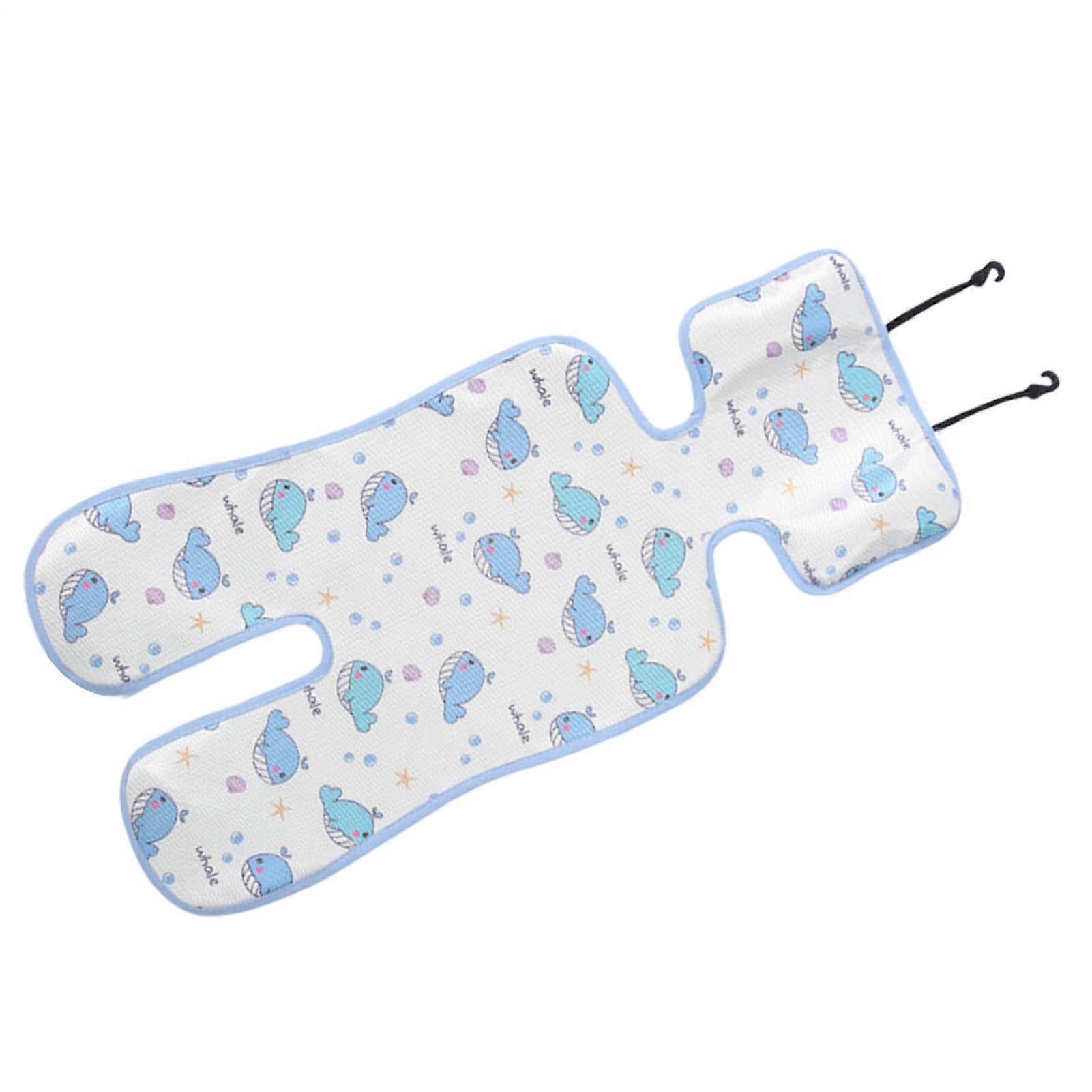 Cool Mats Made of Ice Silk  Multifunctional for Babies, Reduces Sweating, Blue Whale Model