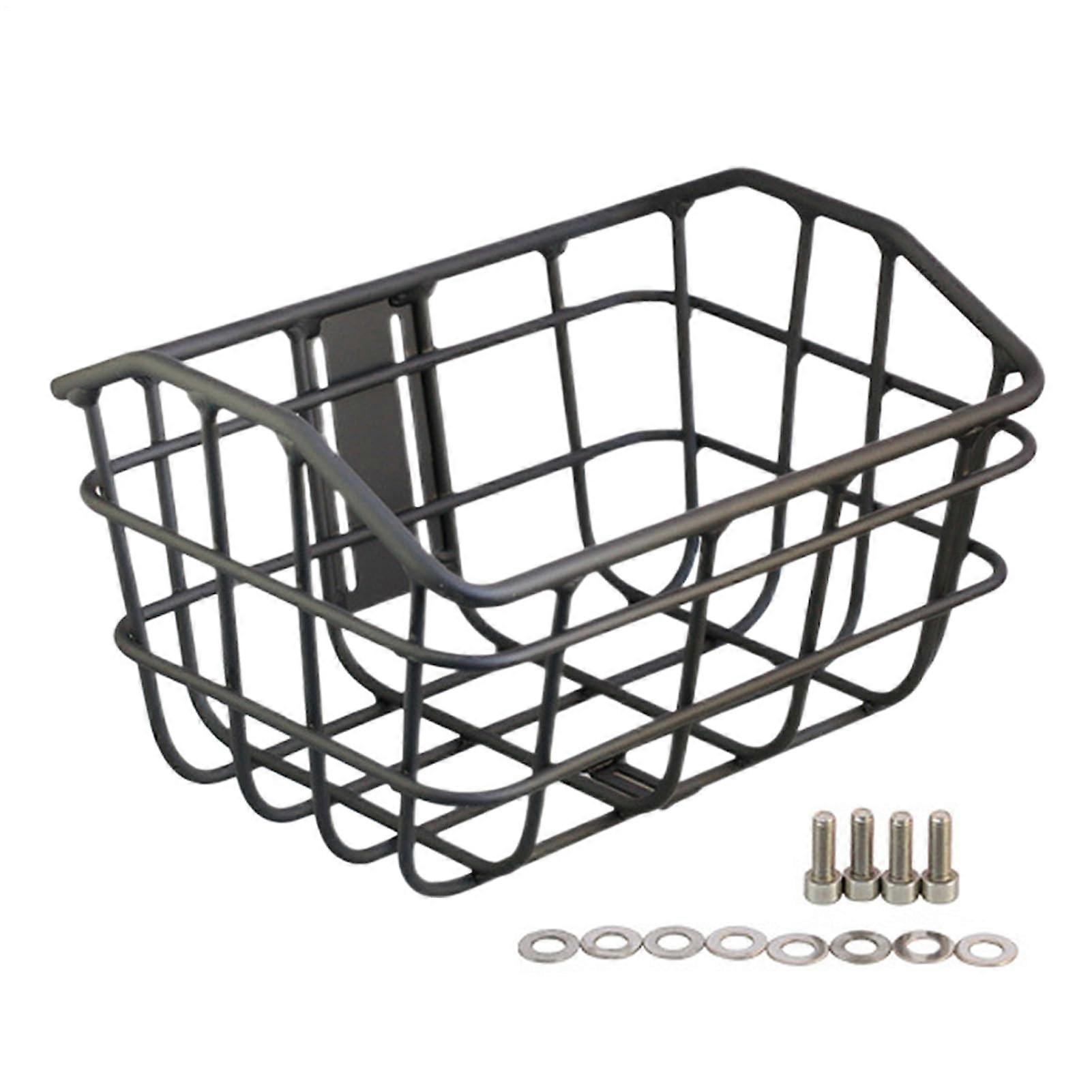 Front Bike Basket – Removable Metal Wire Handlebar Carrier, Easy to Install, Weather-Resistant, Ideal for Commuting and Shopping